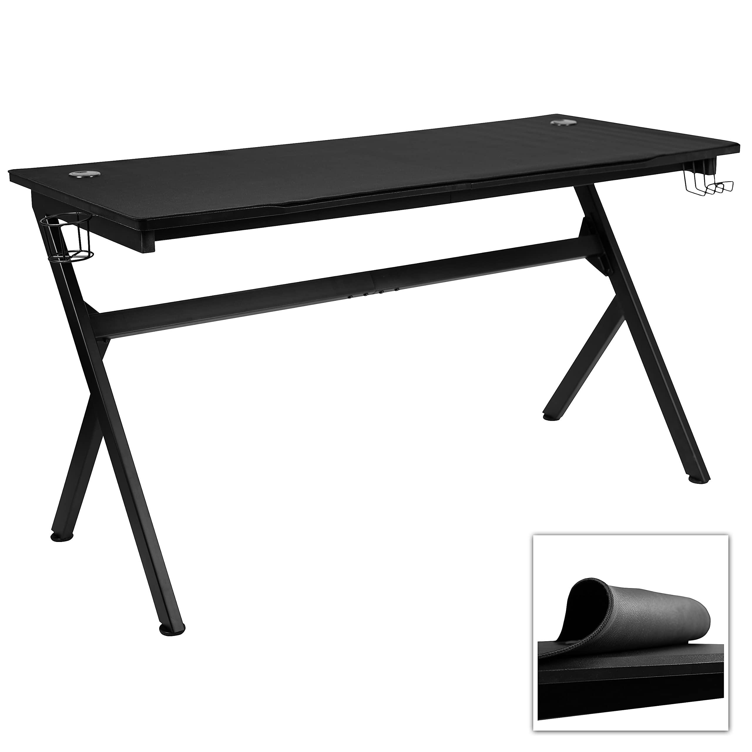 Flash Furniture Duncan 55" x 24" Extra Large Gaming Desk with Headphone Hook and Cup Holder - Free Mouse Pad - Image 7