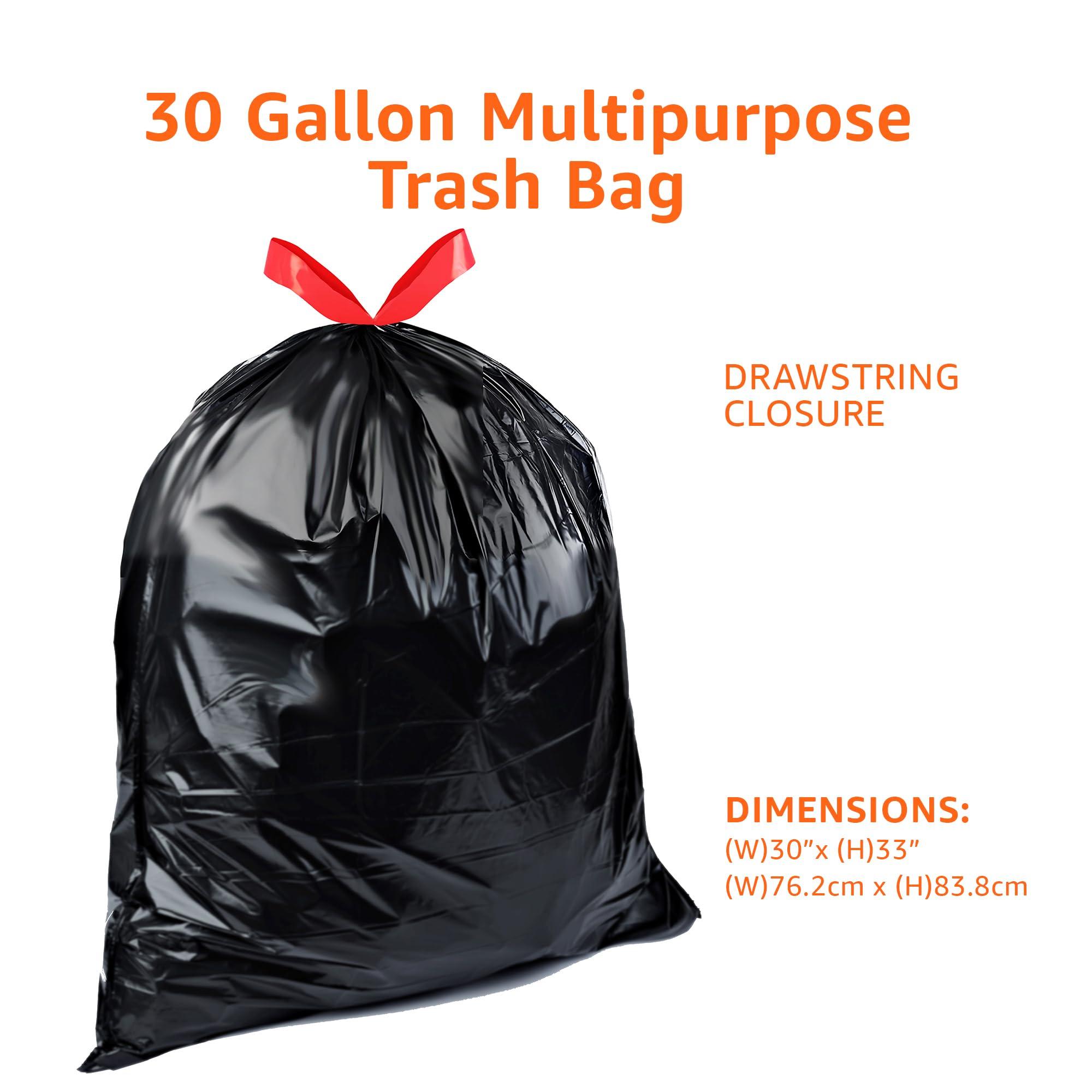 Amazon Basics Multipurpose Drawstring Trash Bags, 30 Gallon, 50 Count (Previously Solimo) - Image 3