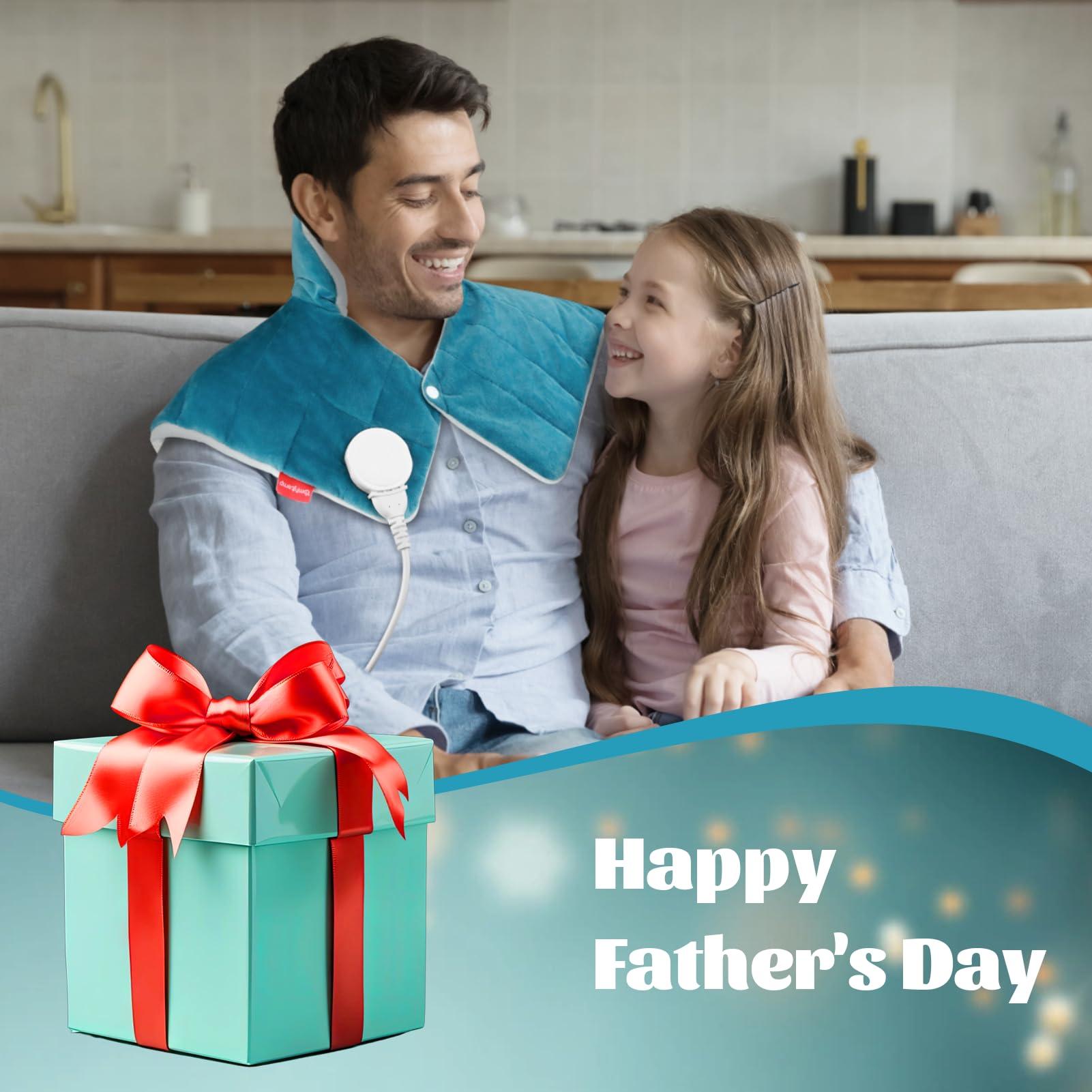 Comfytemp Heating Pad for Neck and Shoulders and Back, Father's Day Gifts, FSA HSA Eligible 2.6lb Weighted Electric Heat Pad for Pain Relief, 9 Heat Settings, Birthday Gifts for Women Men Mom Dad - Image 3