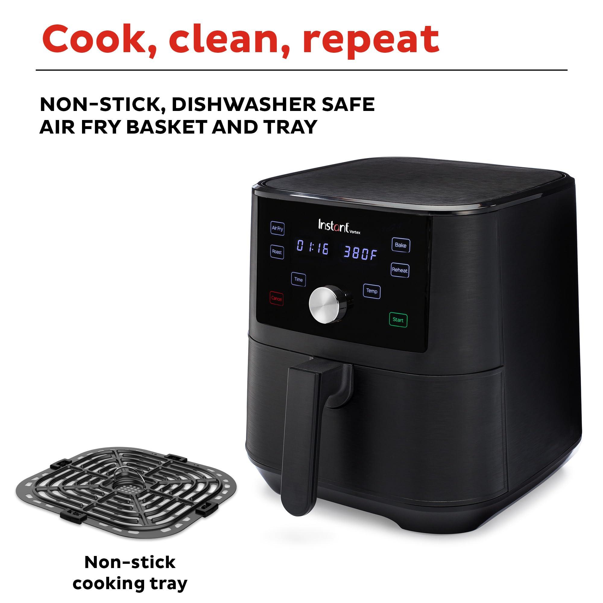 Instant Pot Vortex 6QT XL Air Fryer, 4-in-1 Functions that Crisps, Roasts, Reheats, Bakes for Quick Easy Meals, 100+ In-App Recipes, is Dishwasher-Safe, from the Makers of Instant Pot, Black - Image 8