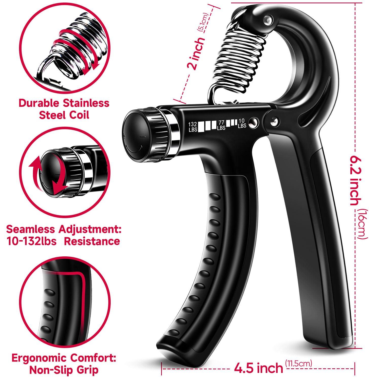FitBeast Grip Strengthener Forearm Strengthener Hand Grips Strengthener Kit - 5 Pack Adjustable Resistance - Image 2