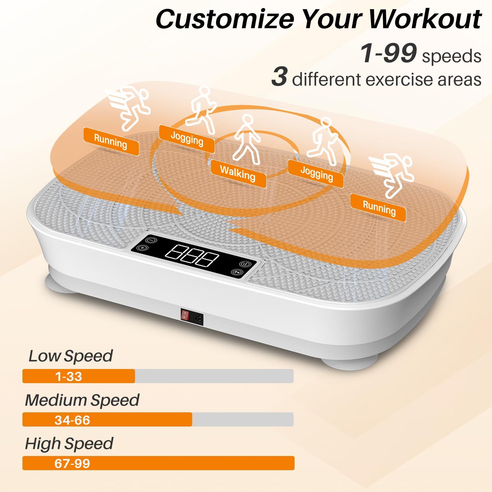 Vibration Plate Exercise Machine - Bluetooth Music & 400LBS Capacity Vibration Plate for Lymphatic Drainage & Weight Loss with 99 Speed Levels, Whole Body Vibration Plate for Home Fitness - Image 4