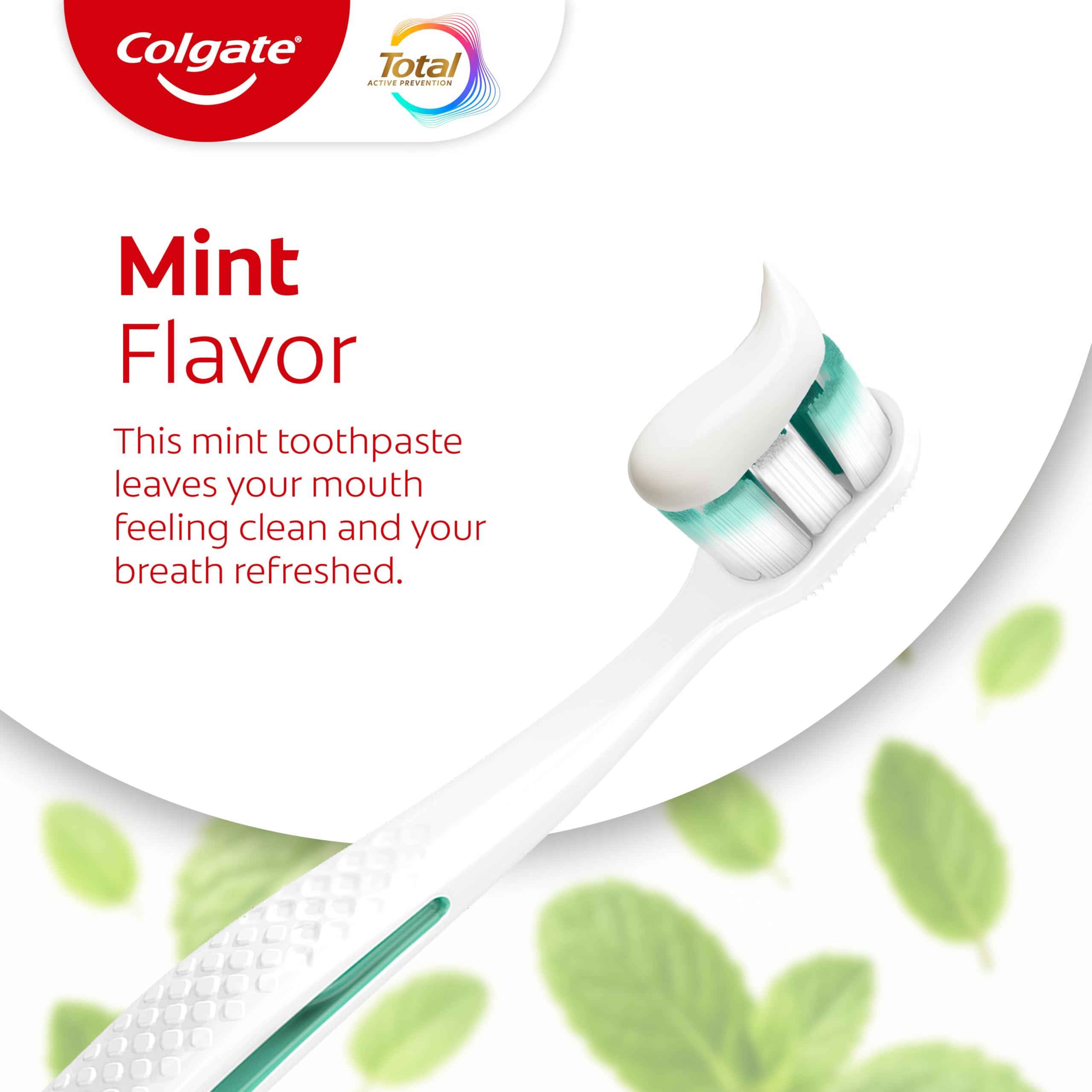 Colgate Total Clean Mint Toothpaste, 10 Benefits, No Trade-Offs, Freshens Breath, Whitens Teeth and Provides Sensitivity Relief, Clean Mint Flavor, 4 Pack, 5.1 Oz Tubes - Image 7