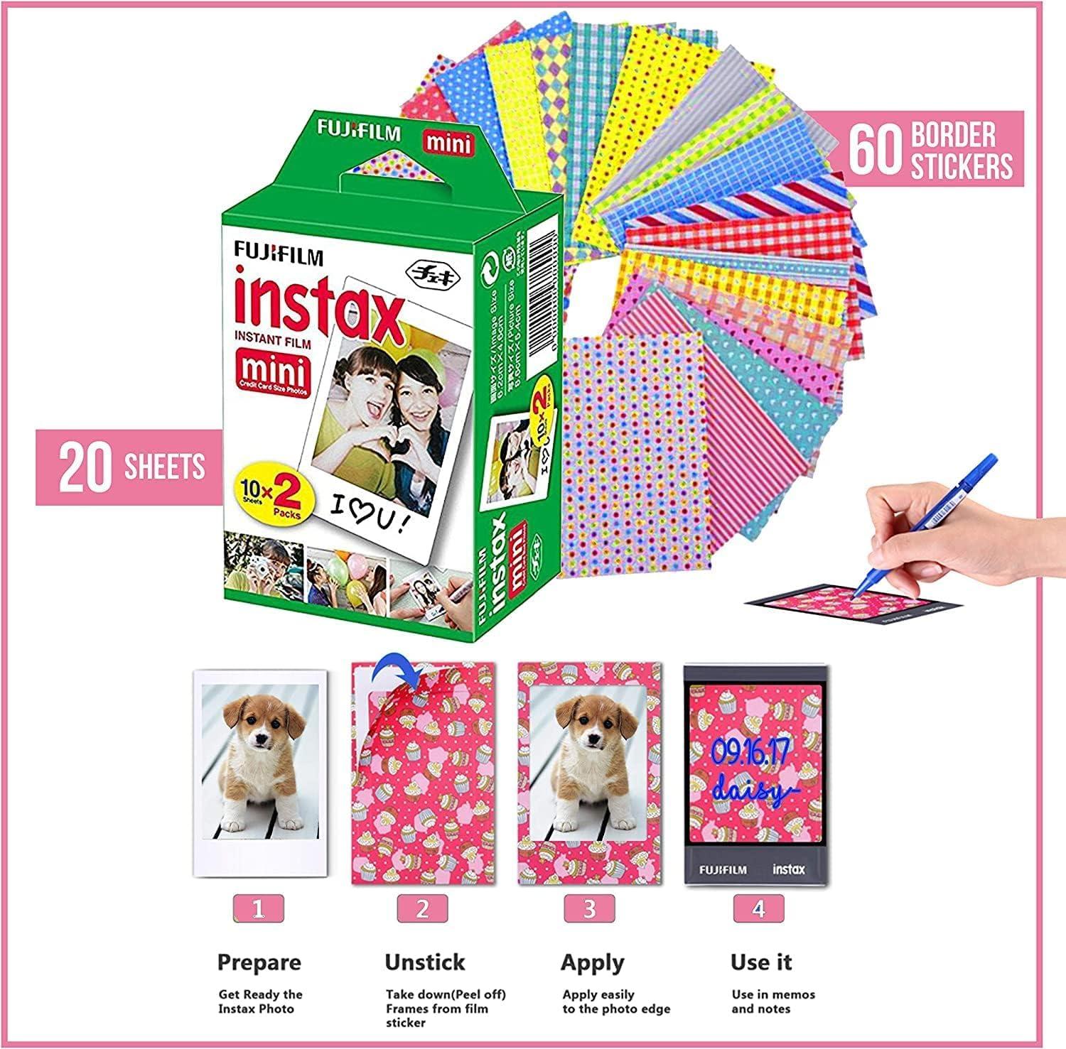 Fujifilm Instax Mini Link 3 Smartphone Printer Clay White + Fuji Film Value Pack (20 Sheets)+ Shutter Accessories Bundle, Incl. Protective Case, 20 Sticker Frames, USB Type C Cable - Image 3