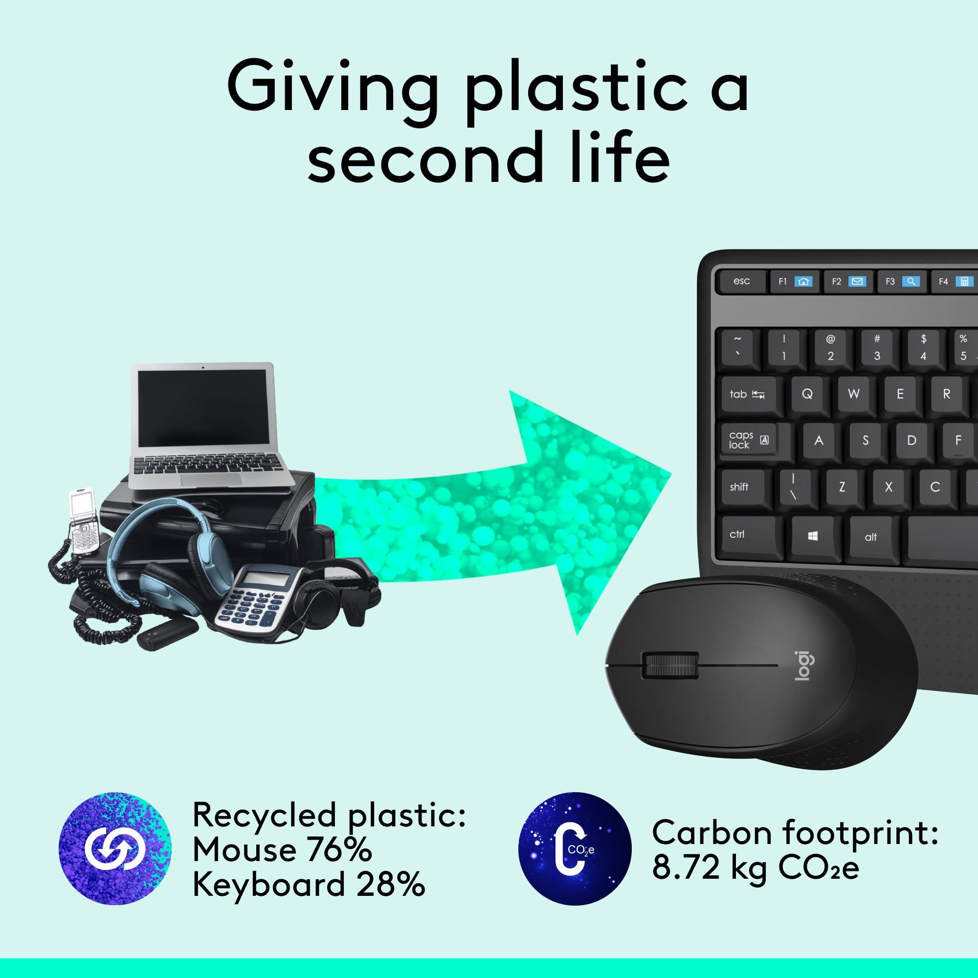 Logitech MK345 Wireless Keyboard and Mouse Combo with Palm Rest, 2.4 GHz USB Receiver, Compatible with PC, Laptop, Black - Image 5