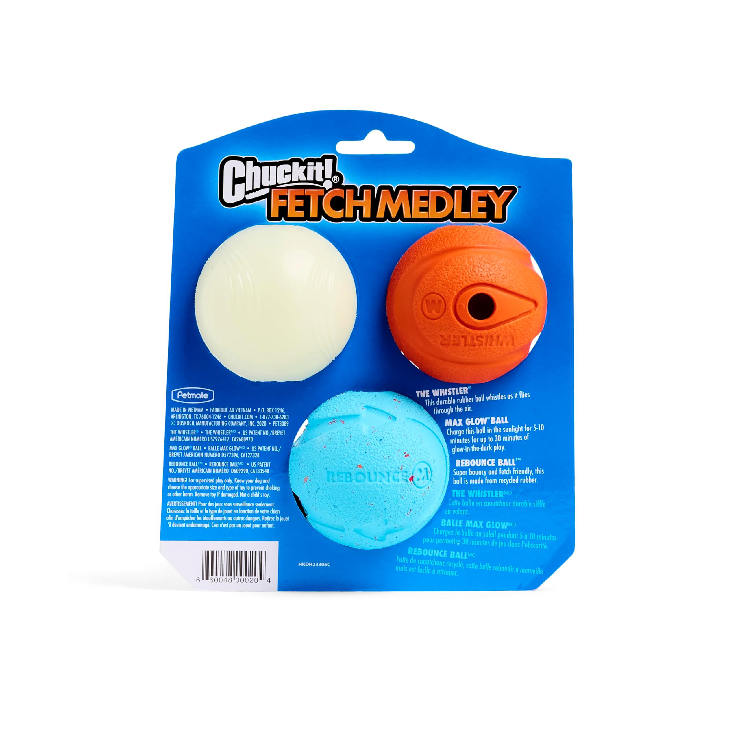 Chuckit Gen 1 Fetch Pack Dog Balls - Interactive Dog Toys, High-Bounce Fetch Ball, Floating Ultra and Rugged Balls, Durable - Size Medium, 2.5-inch Diameter, Set of 3 - Image 4