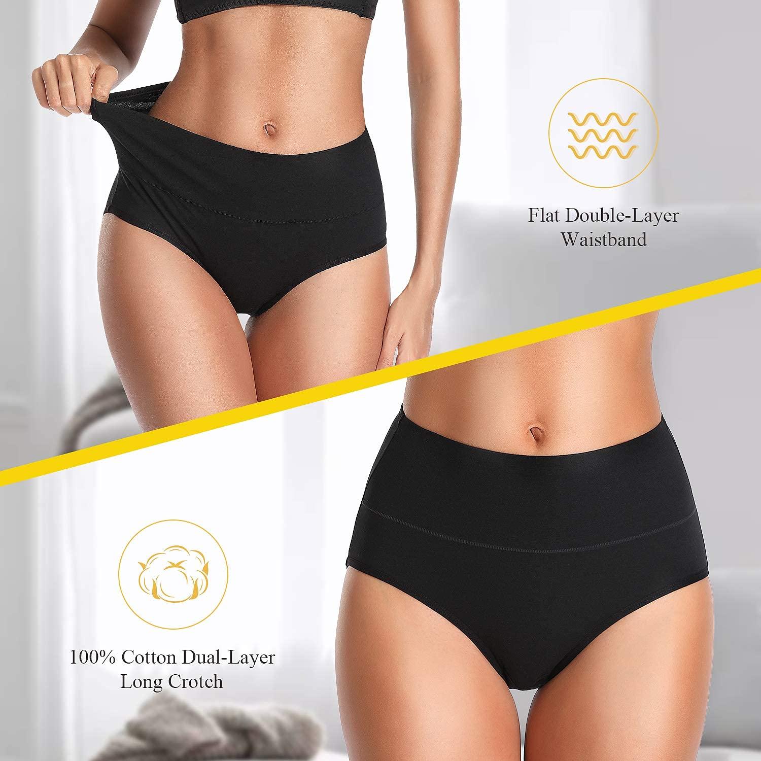 Womens Underwear,Cotton Mid Waist No Muffin Top Full Coverage Brief Ladies Panties Lingerie Undergarments for Women Multipack - Image 6