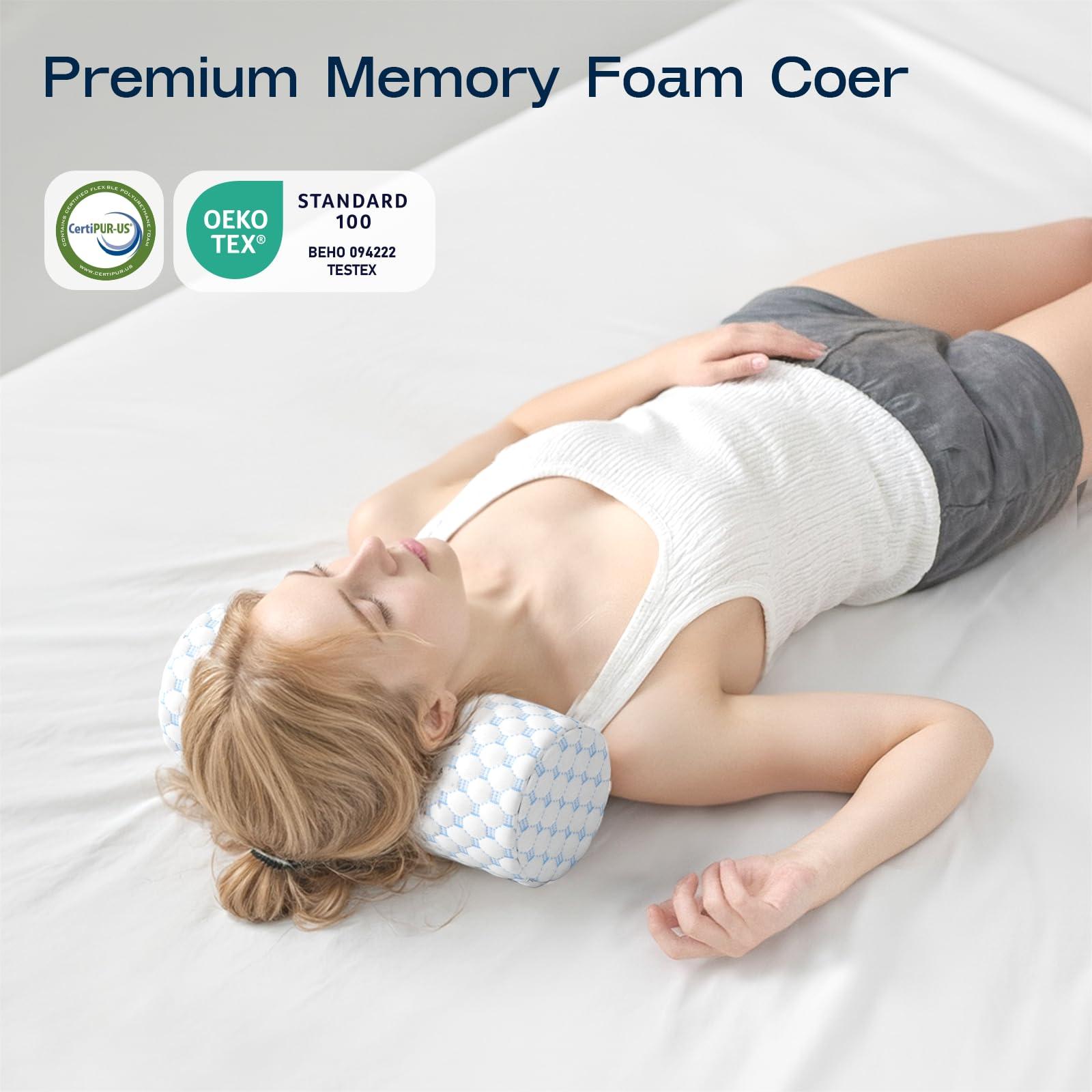 Neck Roll Cervical Pillow for Neck Pain Relief - Memory Foam Neck Pillow for Bed | Round Neck Pillows for Sleeping, 16 * 6.3 * 6.3inch (Cool-Blue) - Image 6