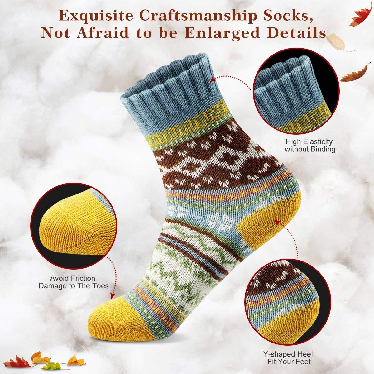 FYC Women's Winter Socks - Warm Thick Soft Wool Cozy Crew Socks - Christmas Stocking Stuffers and Gifts - Image 3