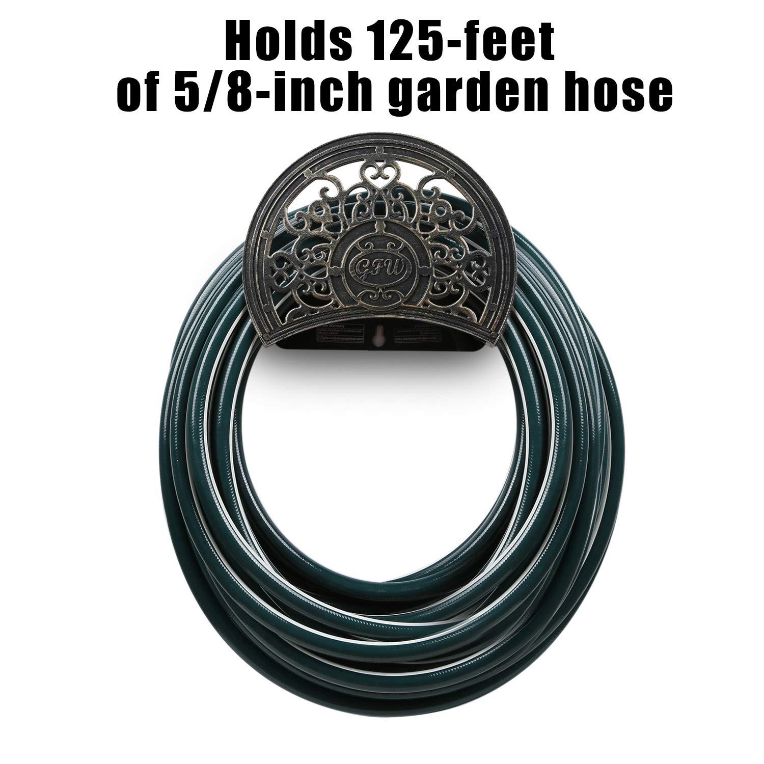 GOFORWILD Garden Hose Holder made of Stainless Cast Aluminum, Decorative Hose Butler Sturdy Water Hose Rack, Durable Wall Hose Hanger, Holds 125-Feet of 5/8-Inch Hose, Hose Reel, 7005 - Image 5