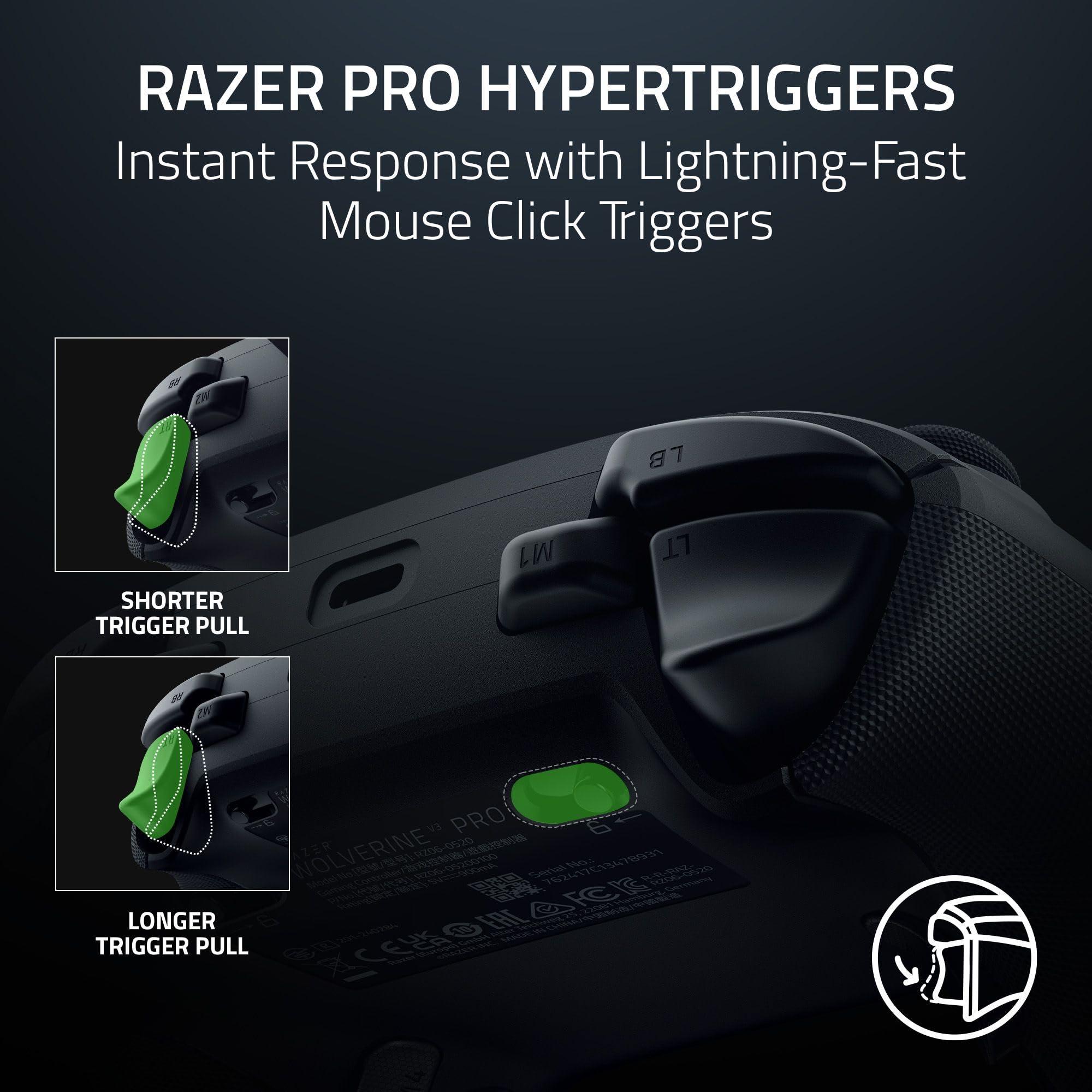 Razer Wolverine V3 Pro Wireless Gaming Controller: Licensed for Xbox Series X|S, Xbox One, Windows PC - 6 Remappable Buttons - Fast Triggers - Customizable Thumbsticks - Wired Tournament Mode - Black - Image 7