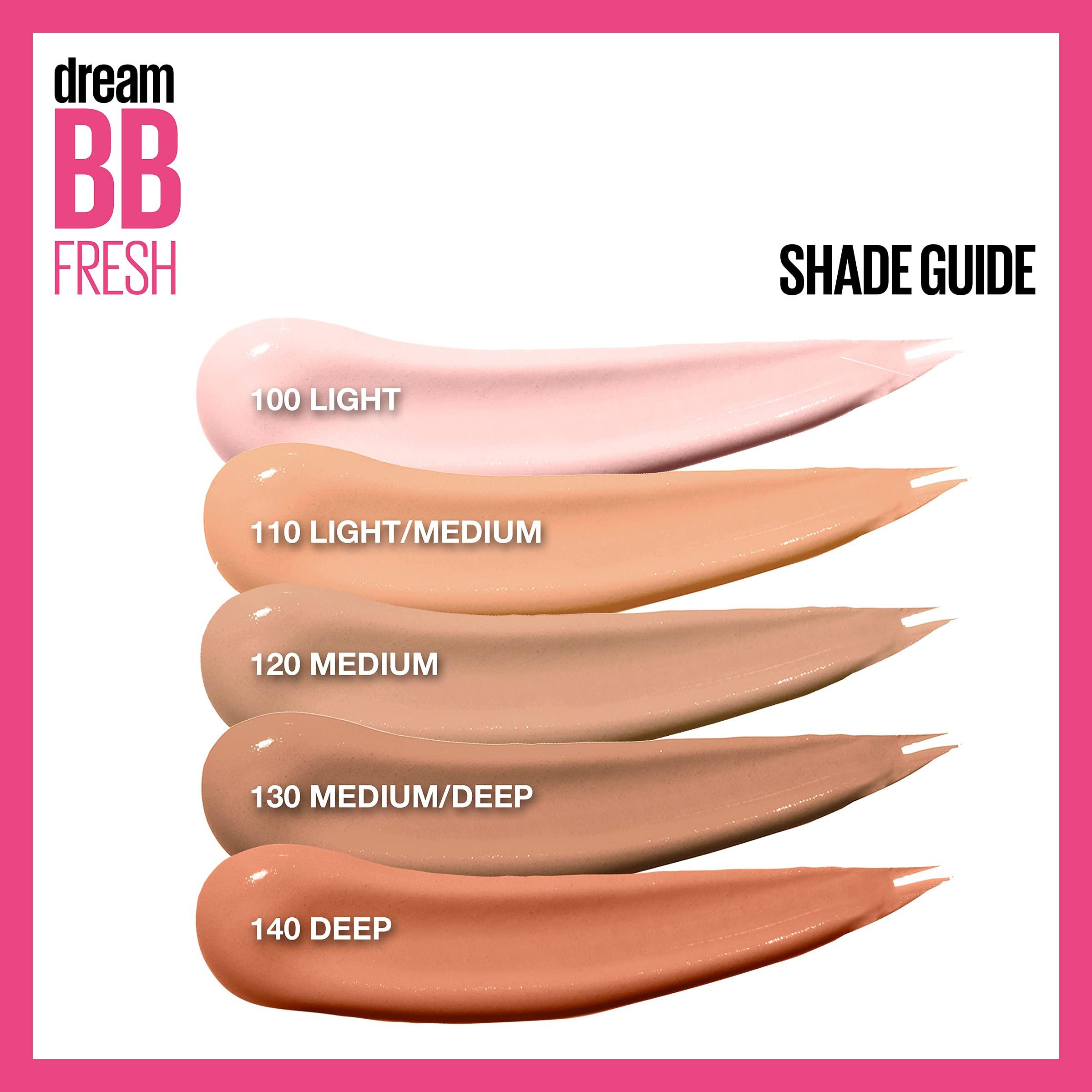 Maybelline Dream Fresh Skin Hydrating BB cream, 8-in-1 Skin Perfecting Beauty Balm with Broad Spectrum SPF 30, Sheer Tint Coverage, Oil-Free, Light/Medium, 1 Fl Oz - Image 10
