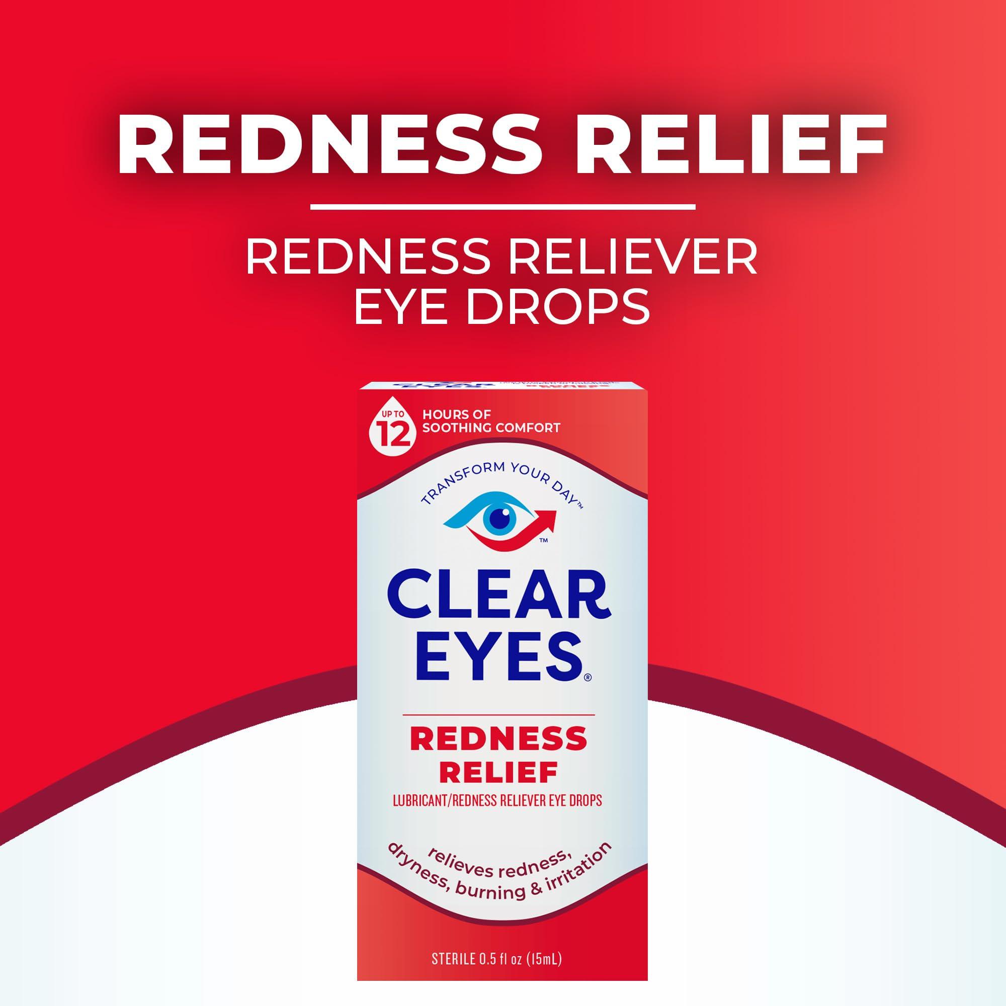Clear Eyes Redness Eye Relief Eye Drops, 0.5 Fl Oz, Pack of 3 - Image 6