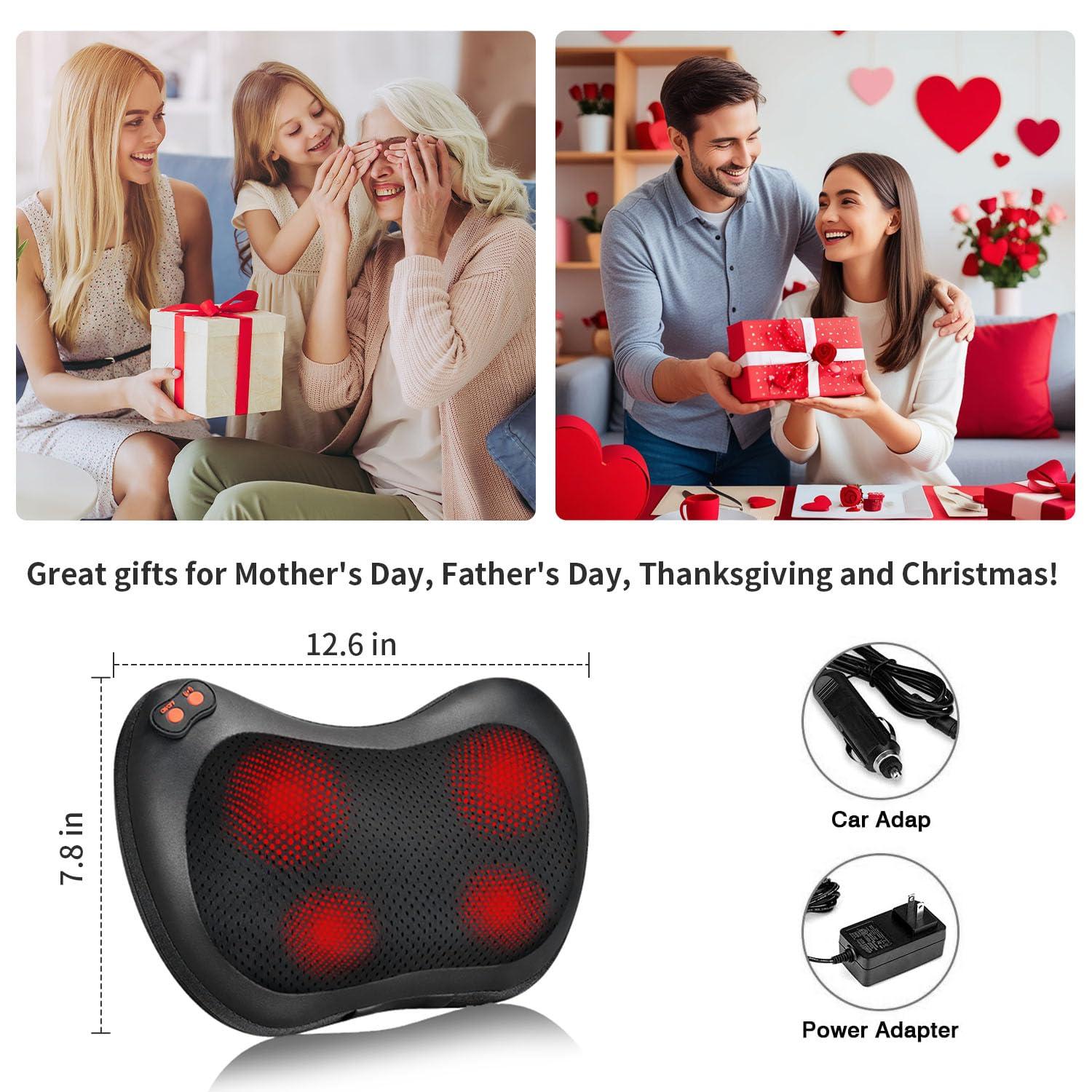 iKristin Back Massager, Shiatsu Neck Massager with Heat, Electric Back Massager for Shoulder, Back, Leg, Deep Tissue Kneading Massage to Relief Muscles, Massage Pillow for Mom/Dad/Women/Men - Image 7
