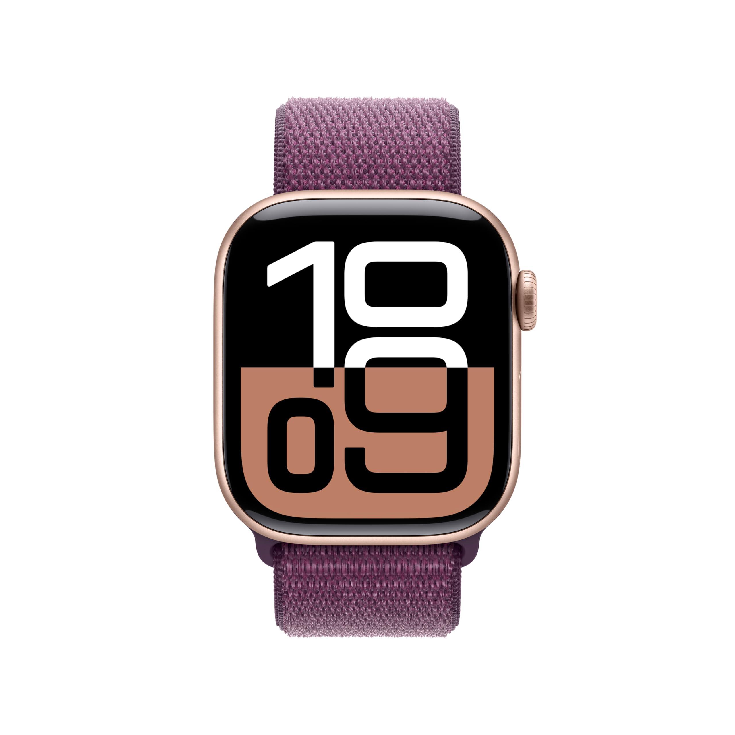 Apple Watch Series 10 [GPS 42mm case] Smartwatch with Rose Gold Aluminium Case with Plum Sport Loop. Fitness Tracker, ECG App, Always-On Retina Display, Carbon Neutral - Image 3