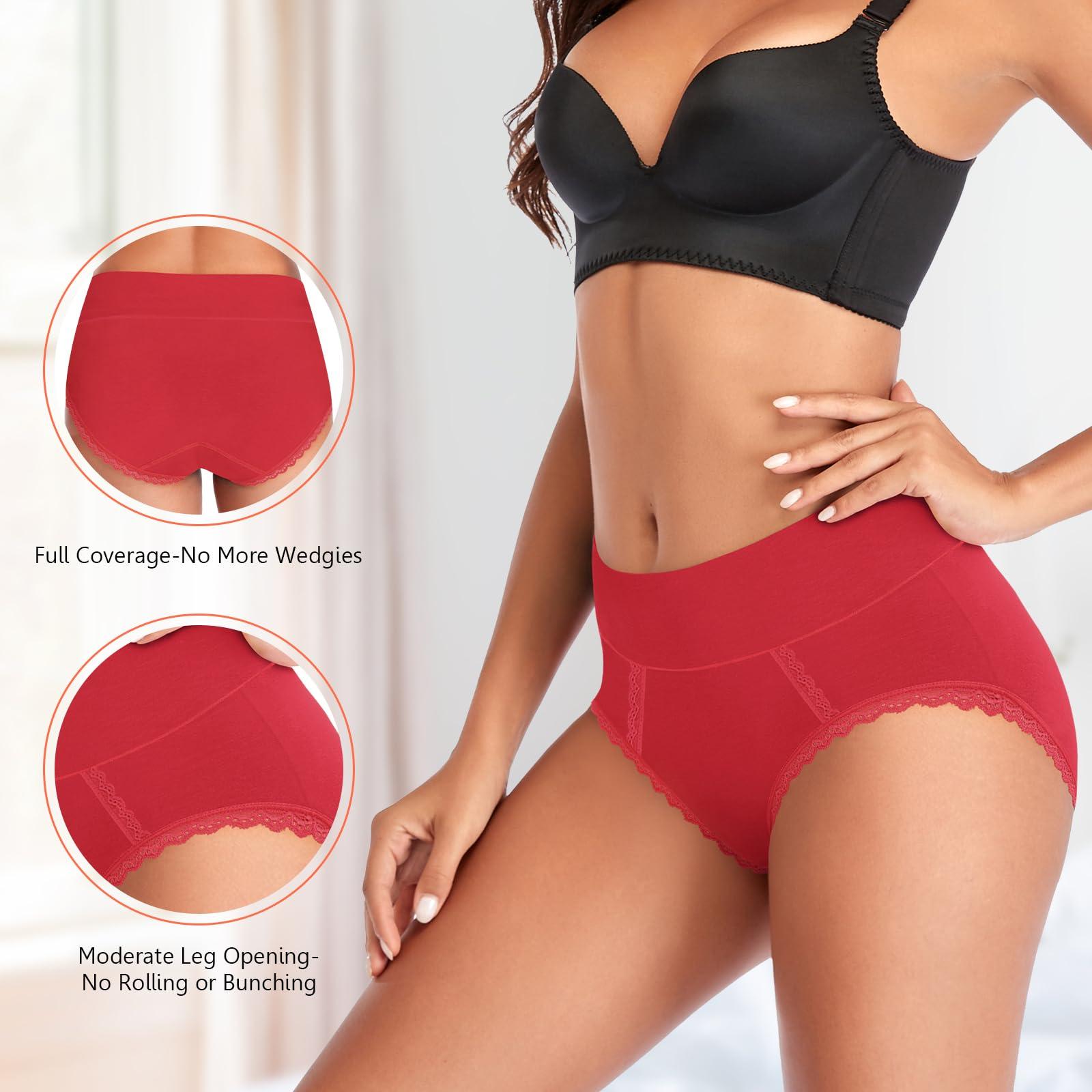 MISSWHO Cotton High Waisted Soft Womens Underwear Breathable Panties, Multipack - Image 3