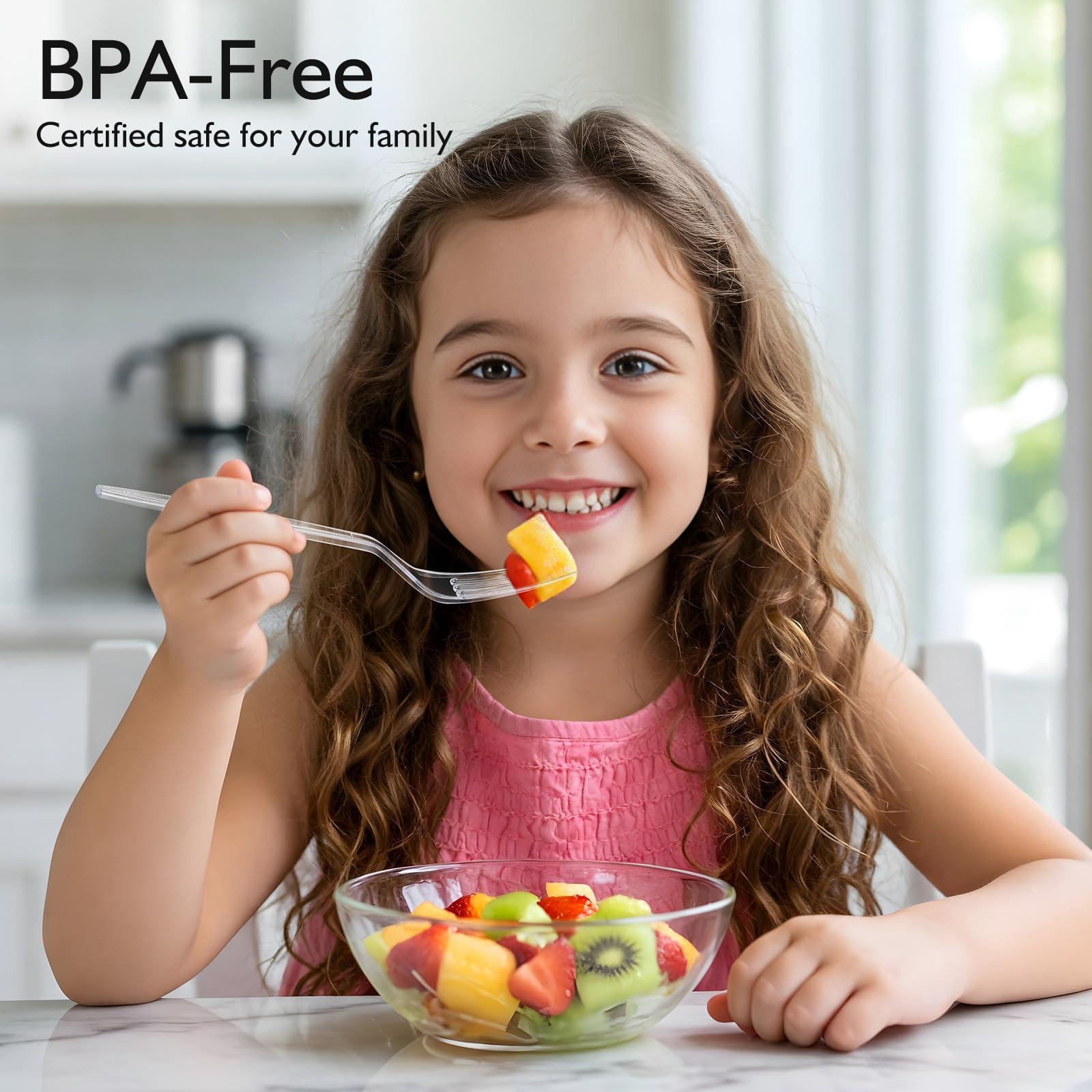 [200 Count] Disposable Plastic Silverware, Heavy Duty Forks and Spoons Set, Durable Plastic Utensils Cutlery Set for for Parties, Picnics, Big Event, Daily Use - Bpa free - Image 5