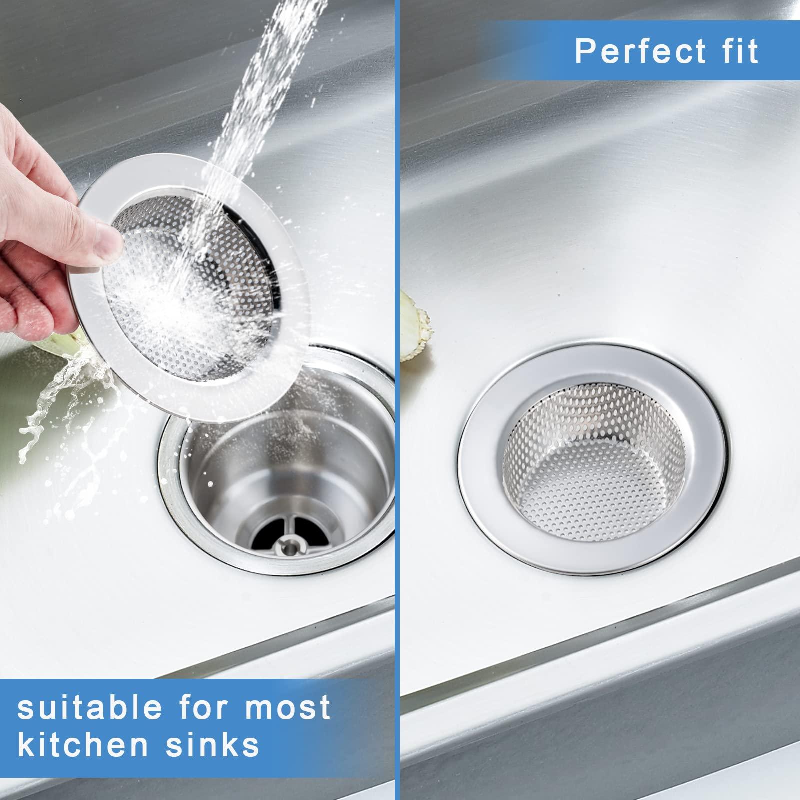 Honmein 2 Pcs Sink Strainer for Most Kitchen Sink Drain Basket, Upgraded Double-Layer Safe Design Kitchen Sink Strainer (Outer Diameter 4.5 Inch) - Image 7