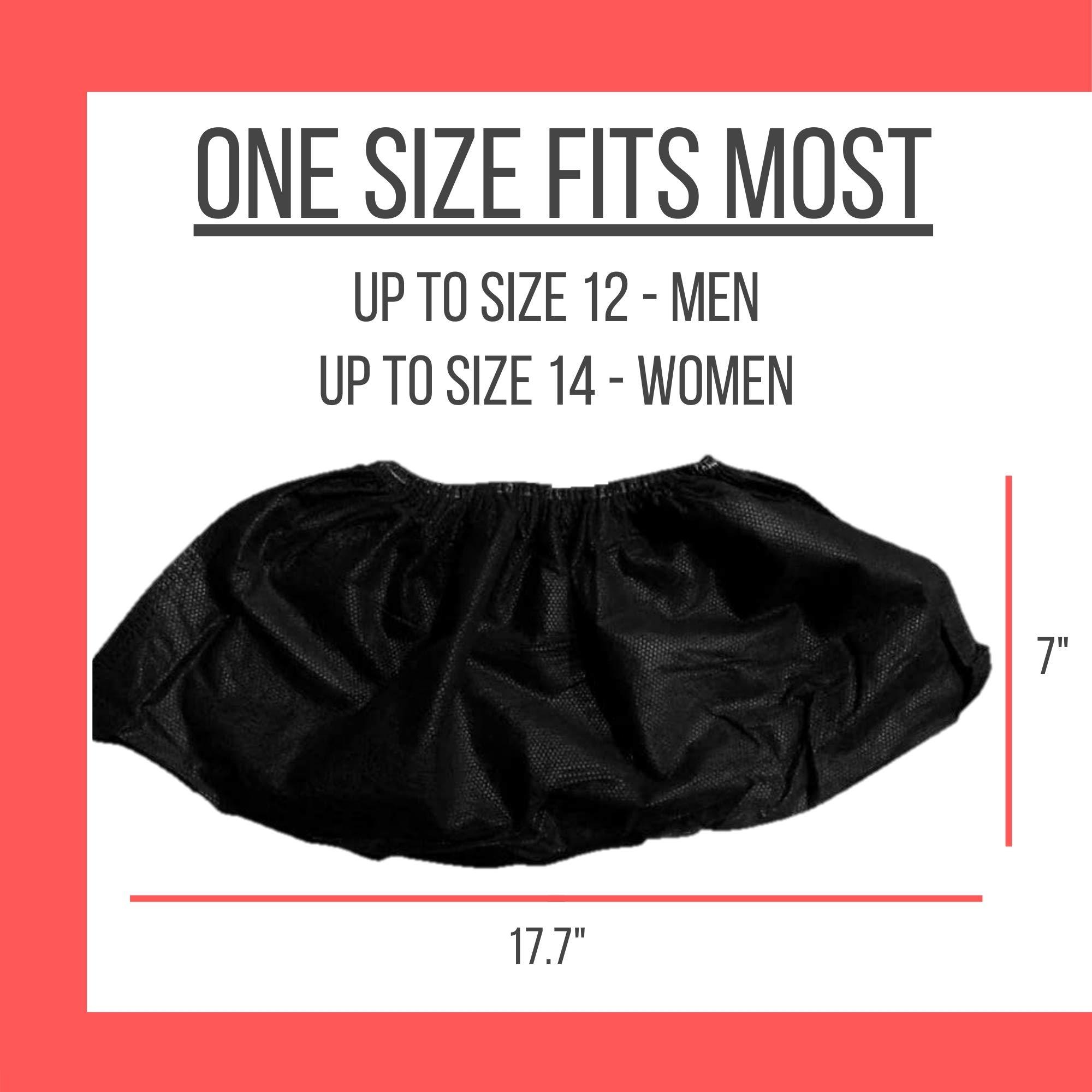 RE GOODS Shoe Covers - X Large Elastic Fit, Extra Thick, 100 Pack, Black Disposable Boot and Shoe Booties, Non Slip, Indoor Outdoor Use - Image 4