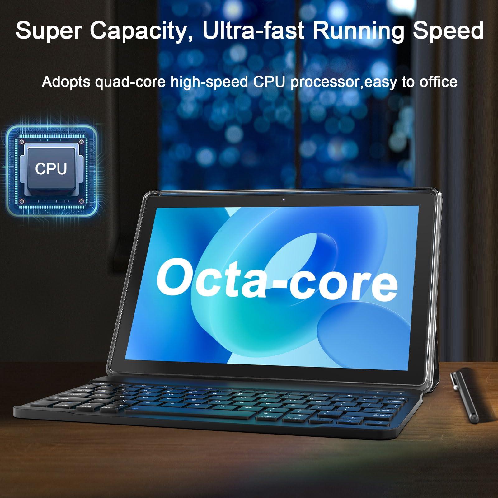 Andoird 14 Tablet 10 inch, 2 in 1 Tablets with Keyboard Case Stylus Mouse, 12GB RAM 64GB ROM 1TB Expand, Octa-Core 2.0Ghz, 5G WiFi, BT5.0, 6000mAh, 8MP Camera, 1280 x 800 HD Screen, Widevine L1, GMS - Image 7
