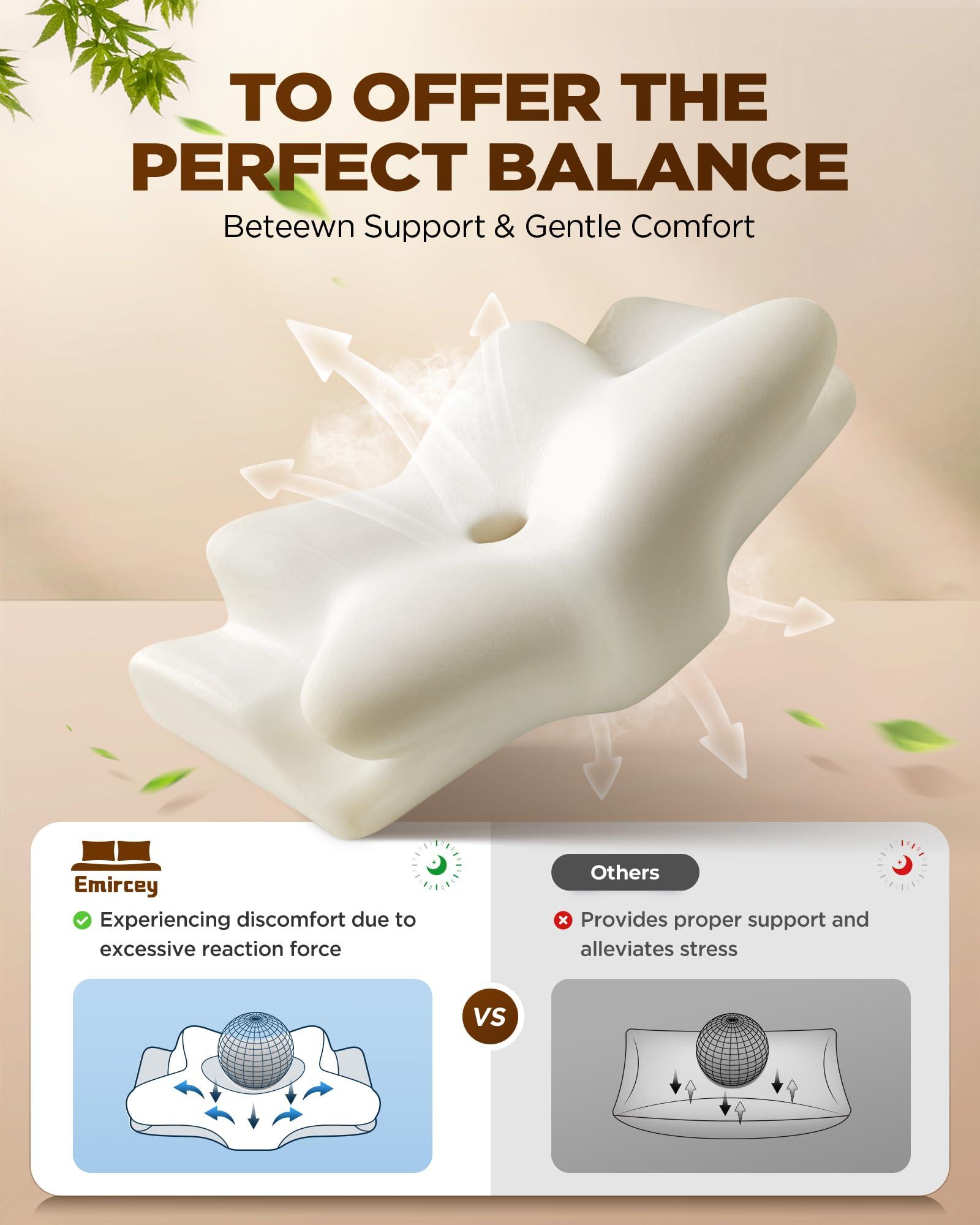 Dream Without Pain Cervical Neck Pillow for Sleeping, Ergonomic Side Sleeper Pillows for Adults, Cooling Orthopedic Pillow for Neck Relief Support, Memory Foam Pillows Back Stomach Sleepers - Image 6