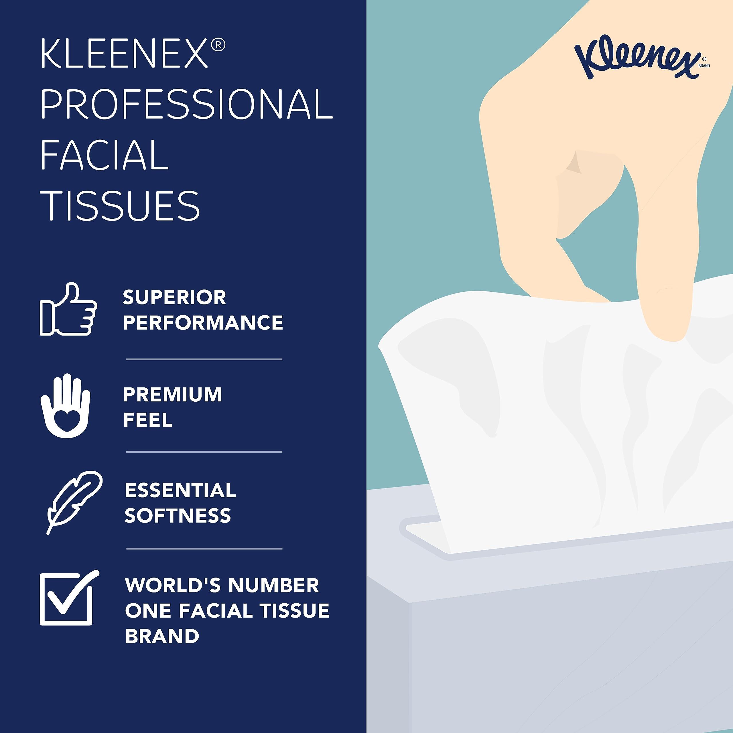 Kleenex Professional Facial Tissue, Bulk (21270), 2-Ply, White, Upright Cube Boxed Format, Designed for Business (90 Tissues/Box, 36 Boxes, 3,240 Sheets/Case) - Image 9