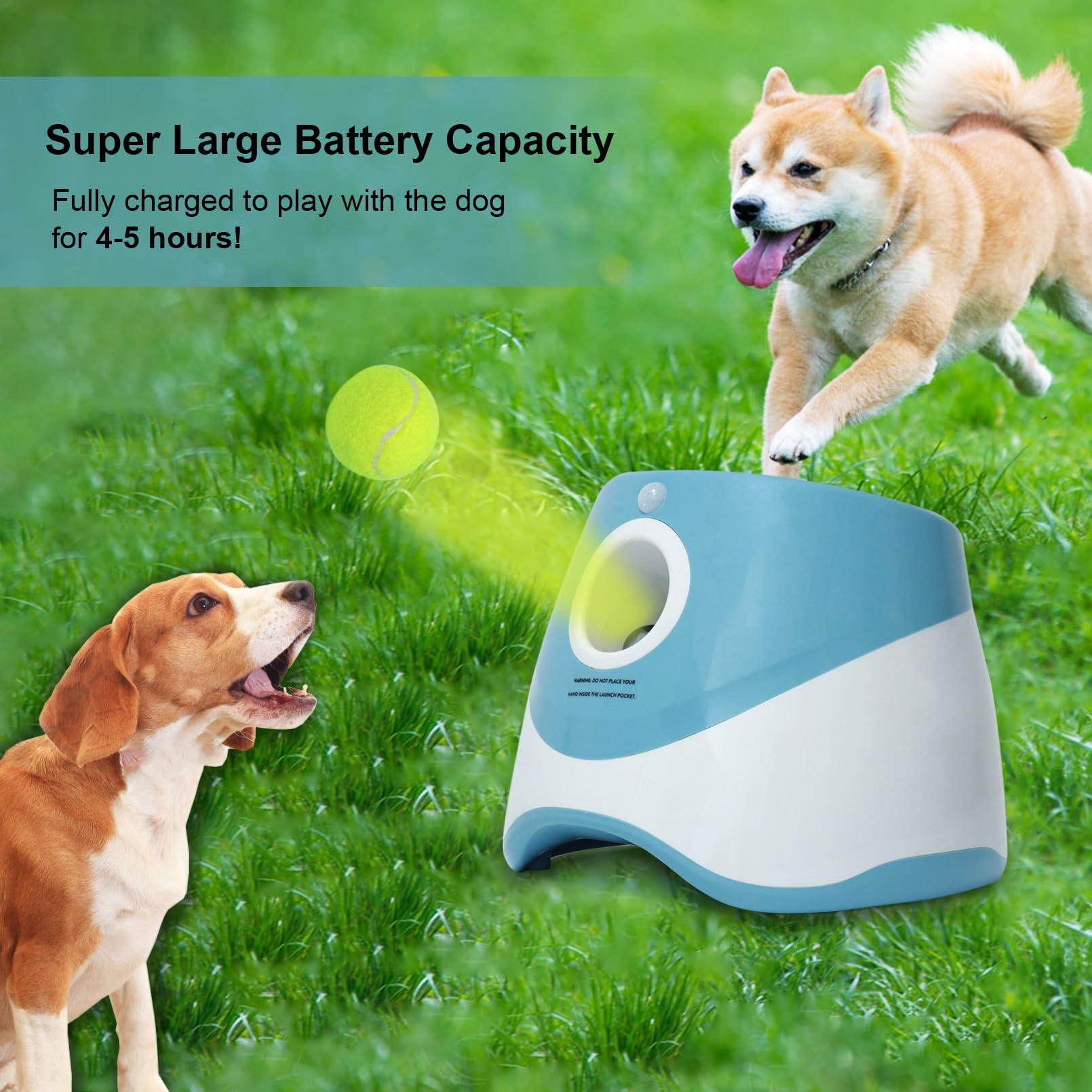 jovani Dog Ball Thrower Launcher for Small and Middle Dogs, Automatic Ball Launcher with 3 Adjustable Distance 10-30ft, Interactive Dog Toys Included 9 Mini Tennis Balls (2"), Blue - Image 5