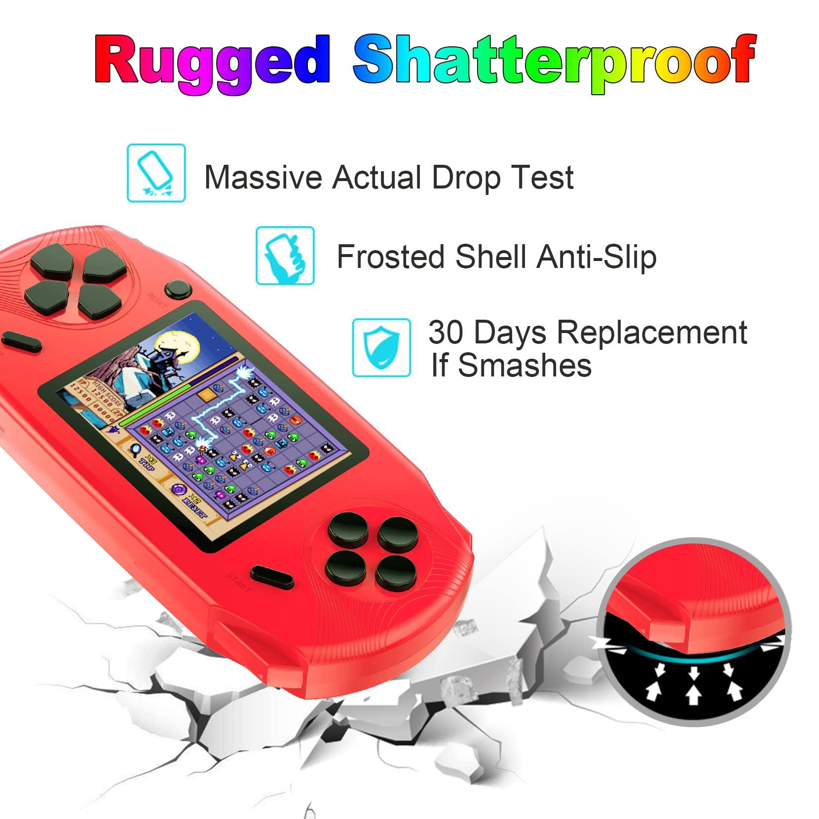 Beijue 16 Bit Handheld Games for Kids Adults 3.0'' Large Screen Preloaded 100 HD Classic Retro Video Games USB Rechargeable Seniors Electronic Game Player Birthday Xmas Present (Red) - Image 6