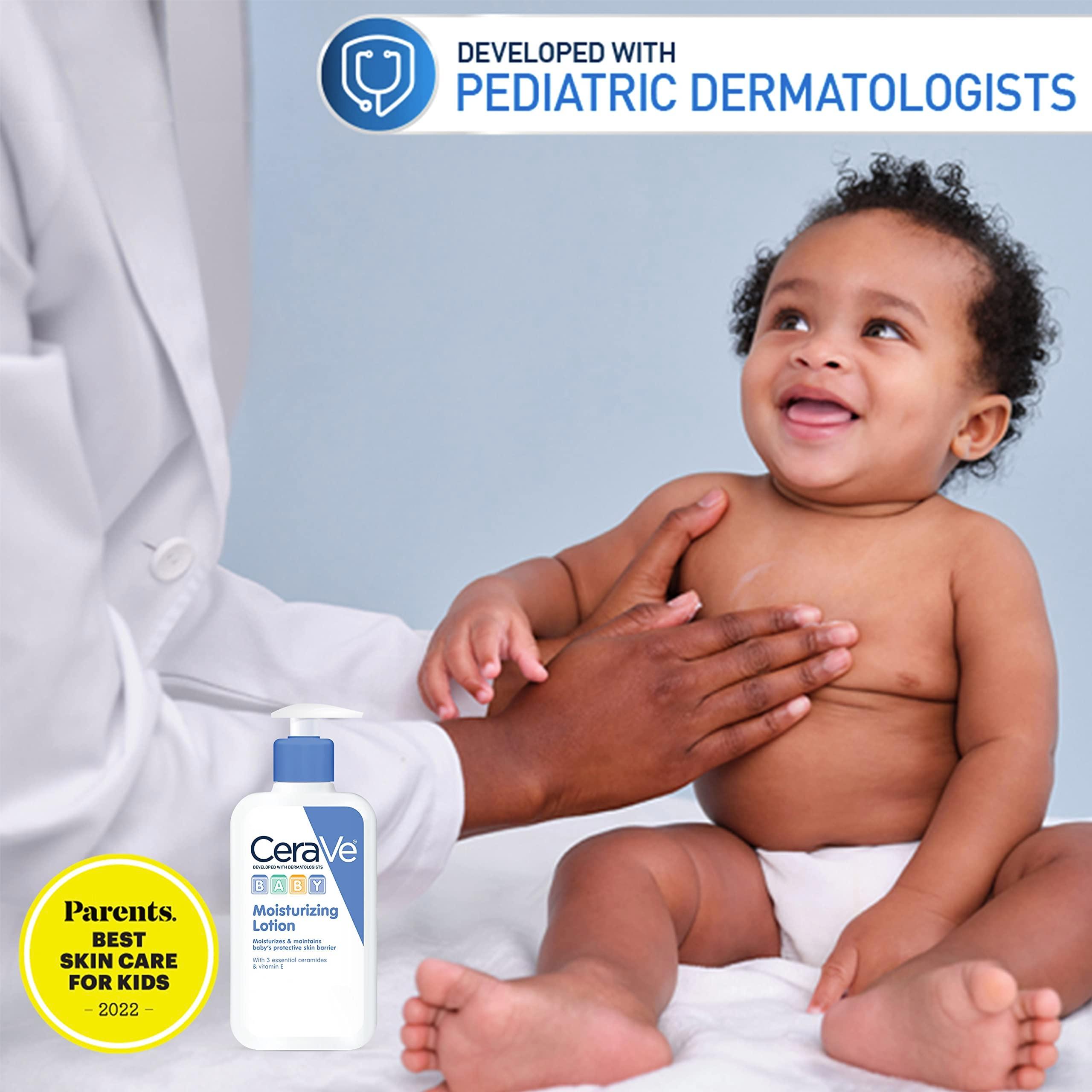 CeraVe Baby Lotion, Gentle Baby Skin Care with Ceramides, Niacinamide & Vitamin E, Fragrance, Paraben, Dye & Phthalates Free, Lightweight Moisturizer, 8 Ounce, Packaging May Vary - Image 3