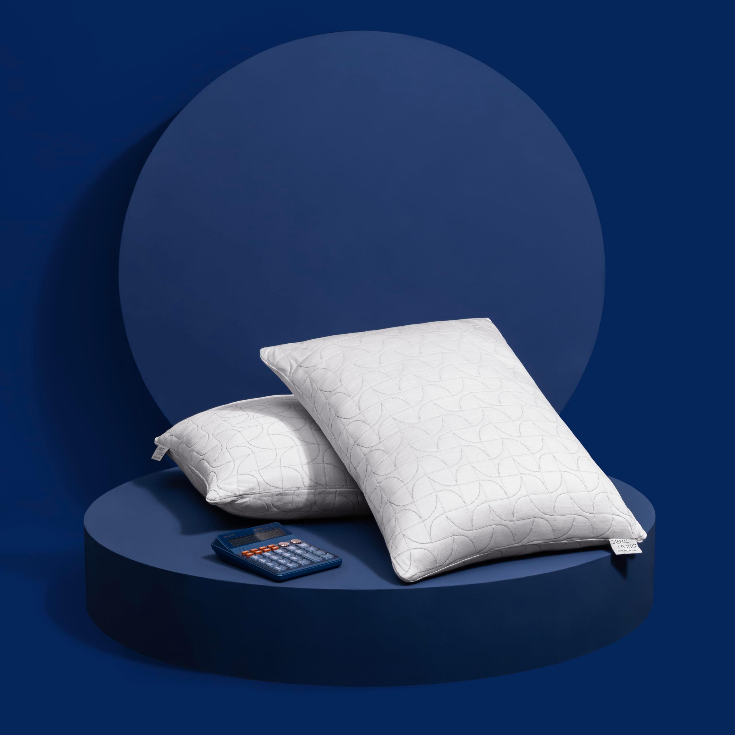 CASUAL LIVING Cooling Pillow Set of 10 Crushed Foam with Extra Fill Hypoallergenic Washable Removable Cover for Side Back and Stomach Sleepers Dorm Essential, Standard Size 19-inch x 25-inch, White - Image 2