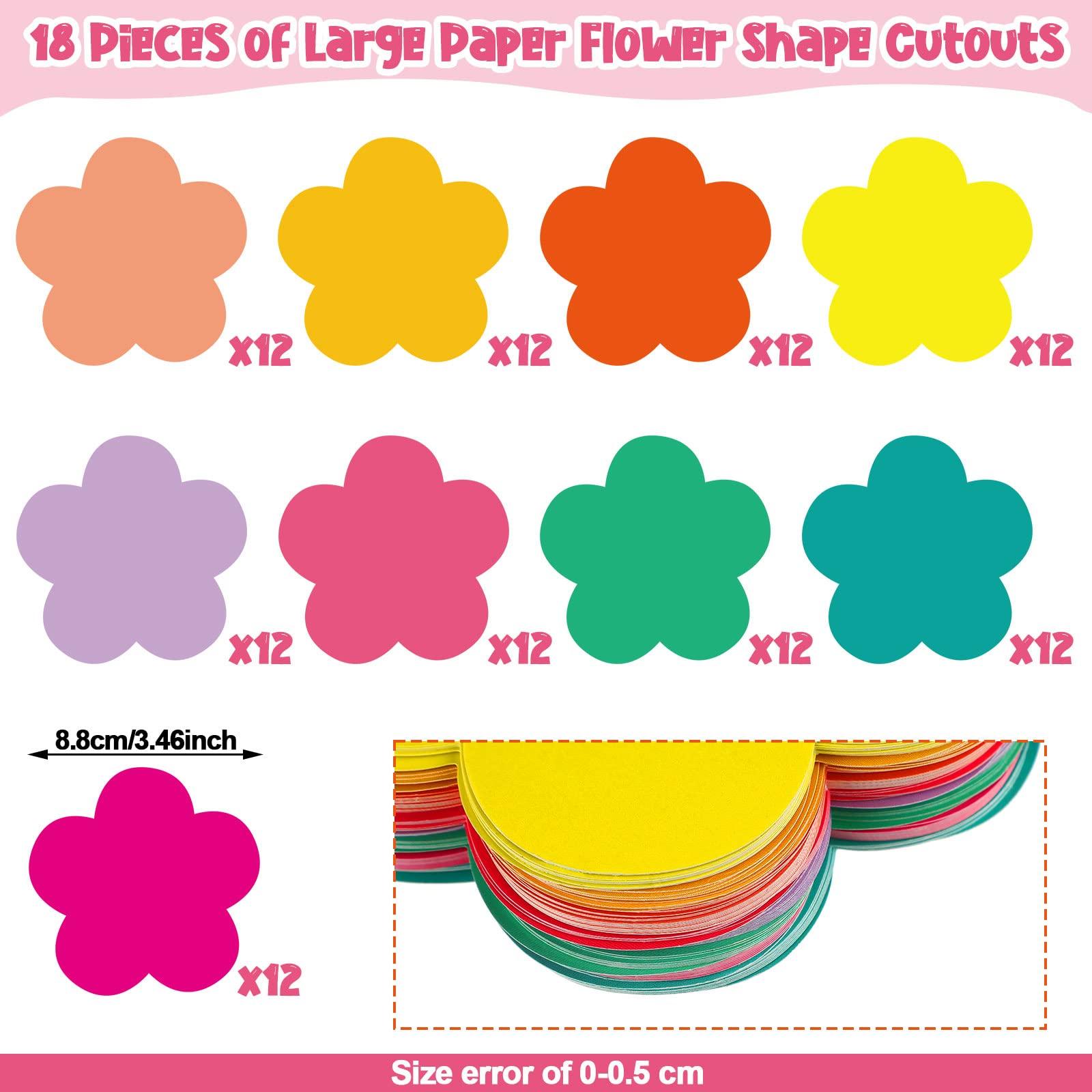 Geyee 108 Pcs Colorful Small Flower Cutouts Paper Spring Summer Bulletin Board Decorations Flowers Die Cut for Crafts DIY Teachers School Office Chalkboard Wall Decor - Image 3