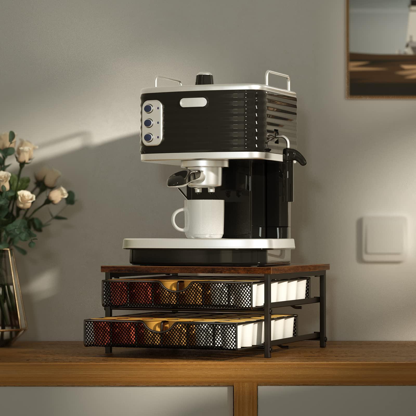 Coffee Pod Drawer Holder Capsule Storage Organizer 2 Tier Coffee Pods Holder With Sliding Baskets for 72 Capacity K Pod, Suit for Home Office Cafe Counter (Black) - Image 2