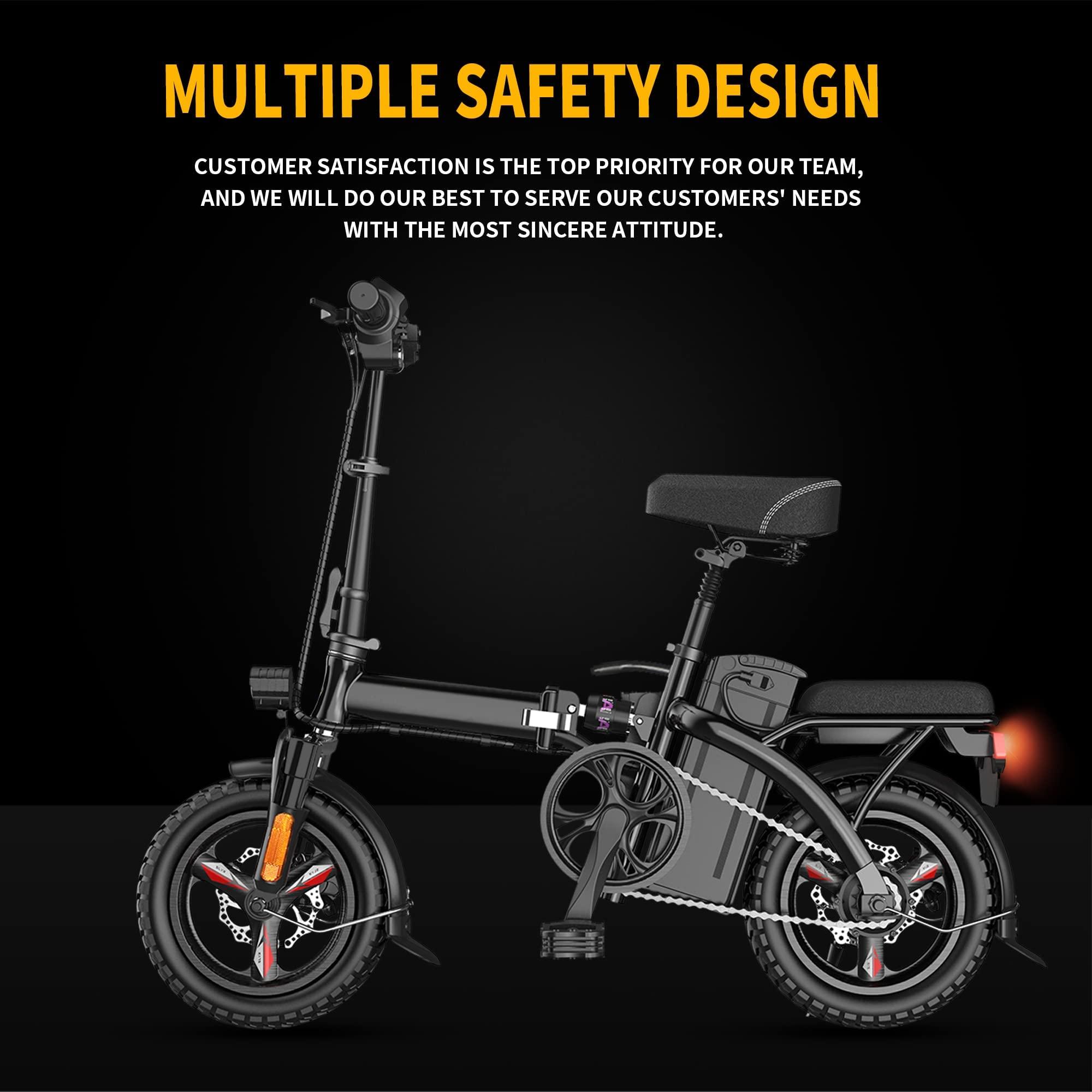EBKAROCY Ebikes for Adults, 400W Motor 22MPH Max Speed, 14” Tire, 48V 15AH Removable Battery for Electric Bike, Multi-Shock Absorption, City Commuter, Foldable Adult Electric Bicycles - Image 6