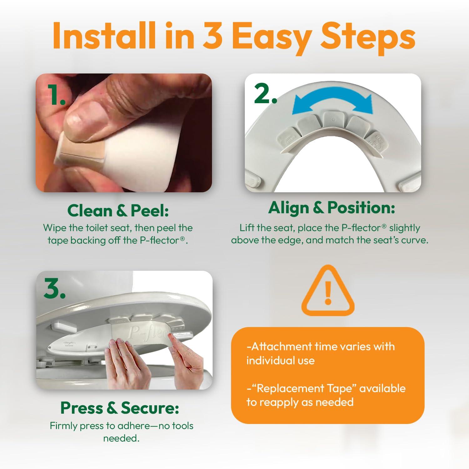 P-flector® Toilet Seat Urine Guard (1-Pack) - Pee Splash Guard for Potty-Training Kids, Adults, Seniors & Special Needs Individuals - Fits Round, Elongated & Curved Toilet Seats - Image 6
