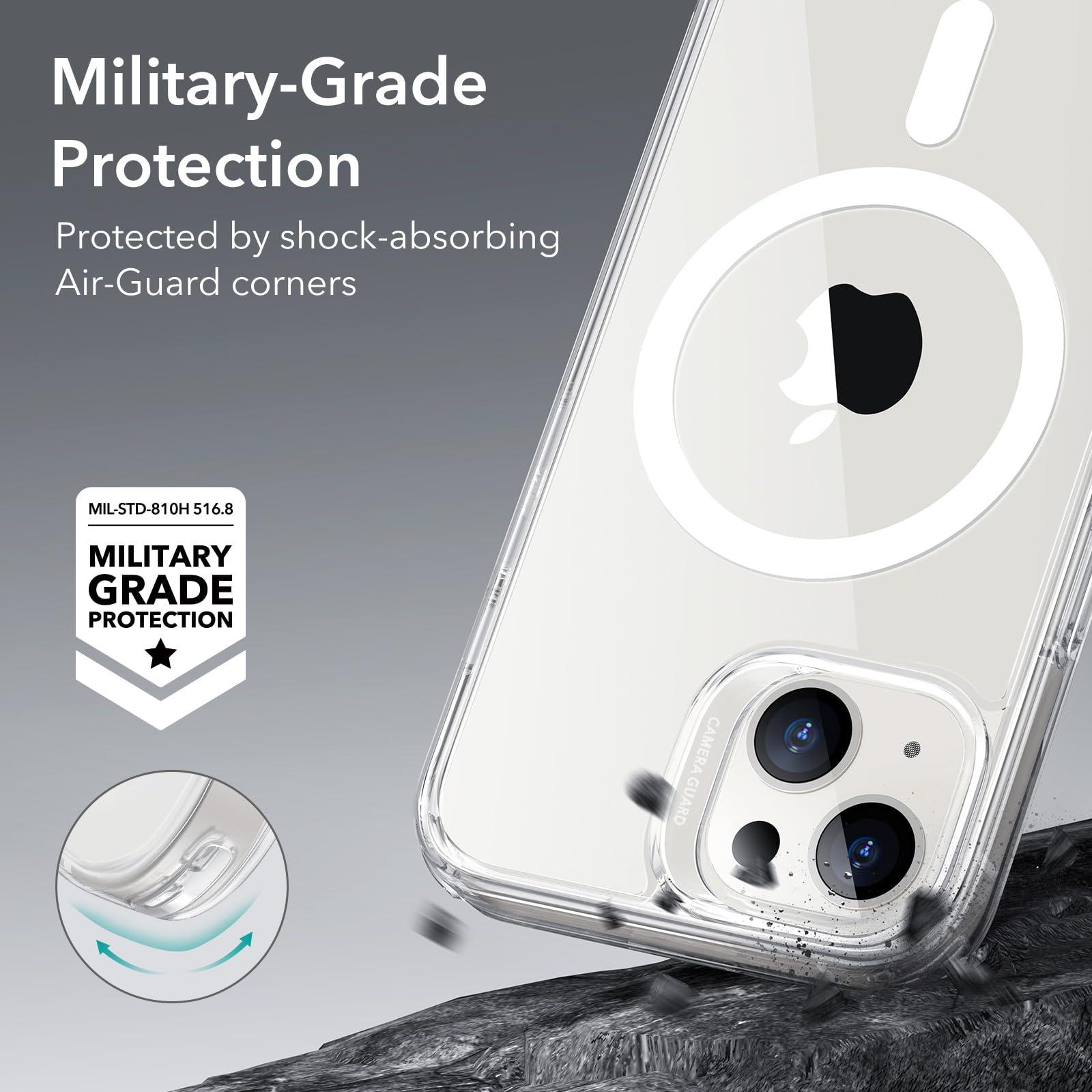 ESR for iPhone 14/iPhone 13 Case, Compatible with MagSafe, Classic Hybrid Magnetic Mobile Phone Case iPhone 14/13 Case, Military Standard, Drop Protection, Clear - Image 5