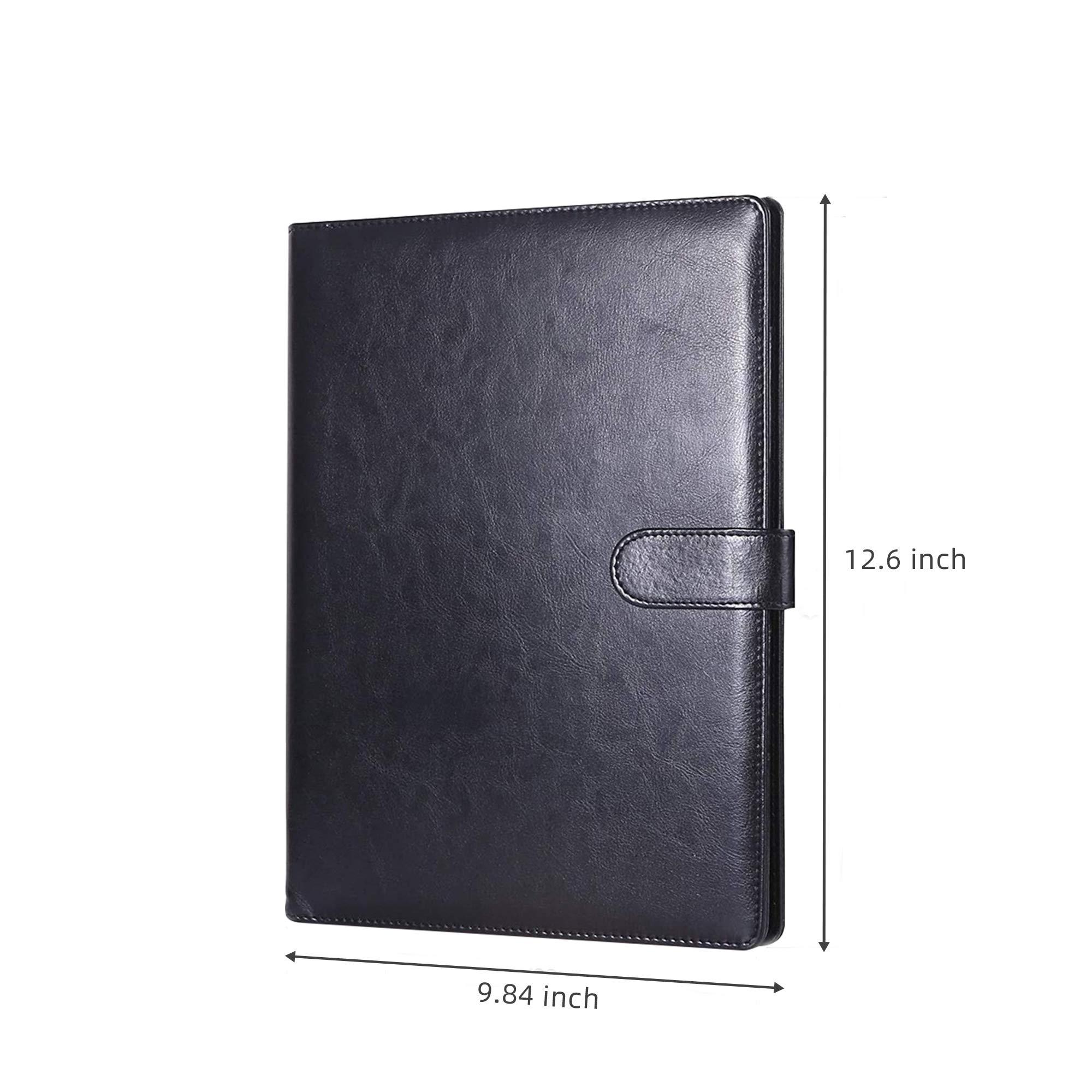 Padfolio Clipboard Folder Portfolio, Mymazn Faux Leather Storage Clipboard with Cover for Legal Pad Holder Letter Size A4 Writing Pad for Business School Office Conference Notepad Clip Boards (Black) - Image 2