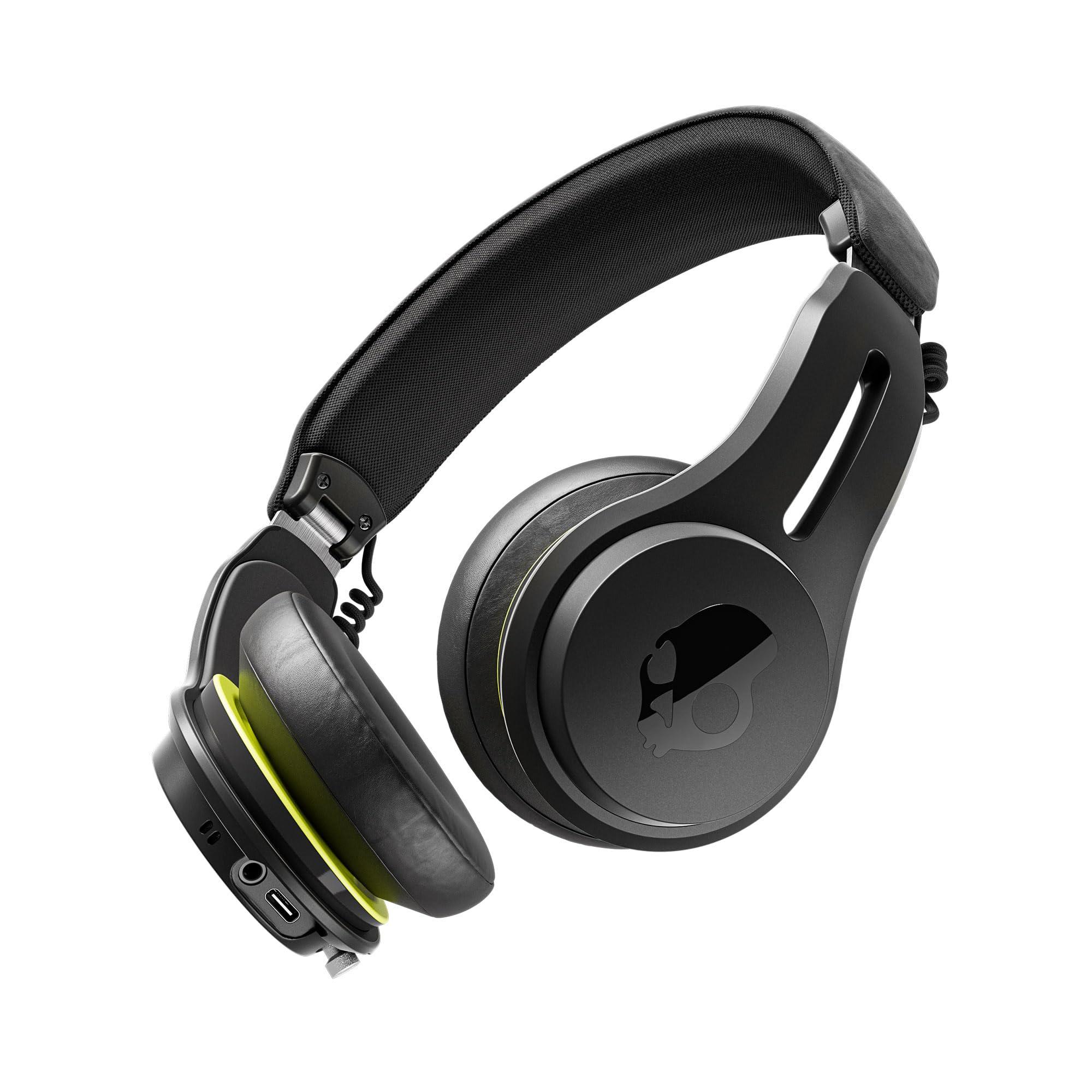 Skullcandy Icon ANC Wireless On-Ear Bluetooth Headphones, Active Noise Cancelling, Up to 60 Hours Battery, Sweat Water Resistant, Foldable and Durable, Microphone for iPhone Android - True Black