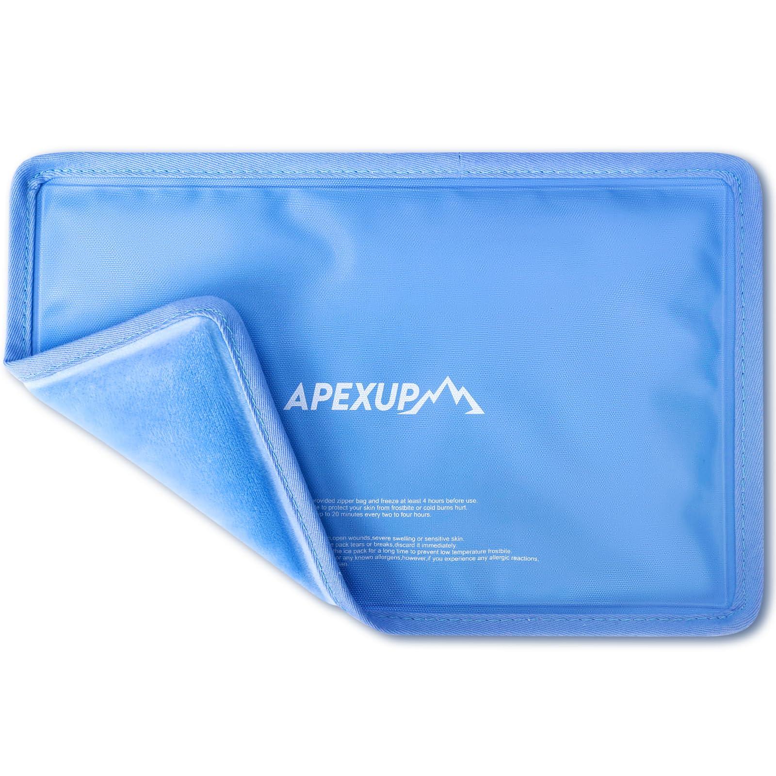 APEXUP Gel Ice Packs for Injuries Reusable, Flexible Double Sided Cold Packs for Injuries, Ice Pack for Knee, Shoulder, Back, Hip, Leg, Arm (Blue, S, 1PK)