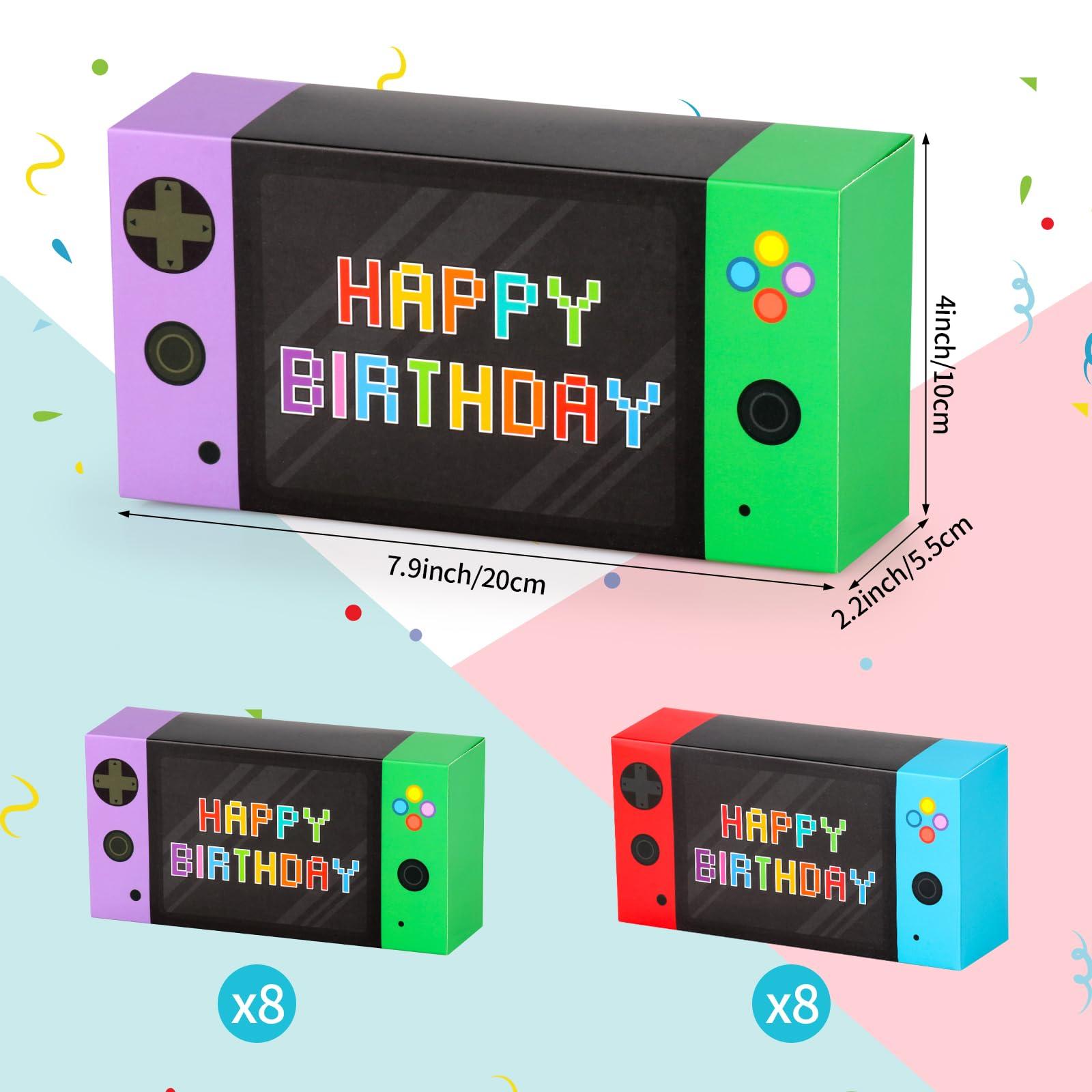 Video Game Party Favor Boxes - 16 PCS Gamer On Theme Gifts Boxes for Boys Kid Birthday Decorations Video Game Controller Shape Goodie Candy Bags Gamer Party Supplies - Image 2