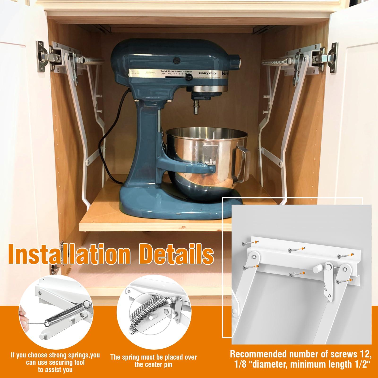 Zipcase Kitchen Appliance Lift，Mixer Lift for Cabinet with Soft-Close Holds Up to 45 lbs, Minimum Applicable Cabinet Size 20"H * 13"W*15"D - Image 5