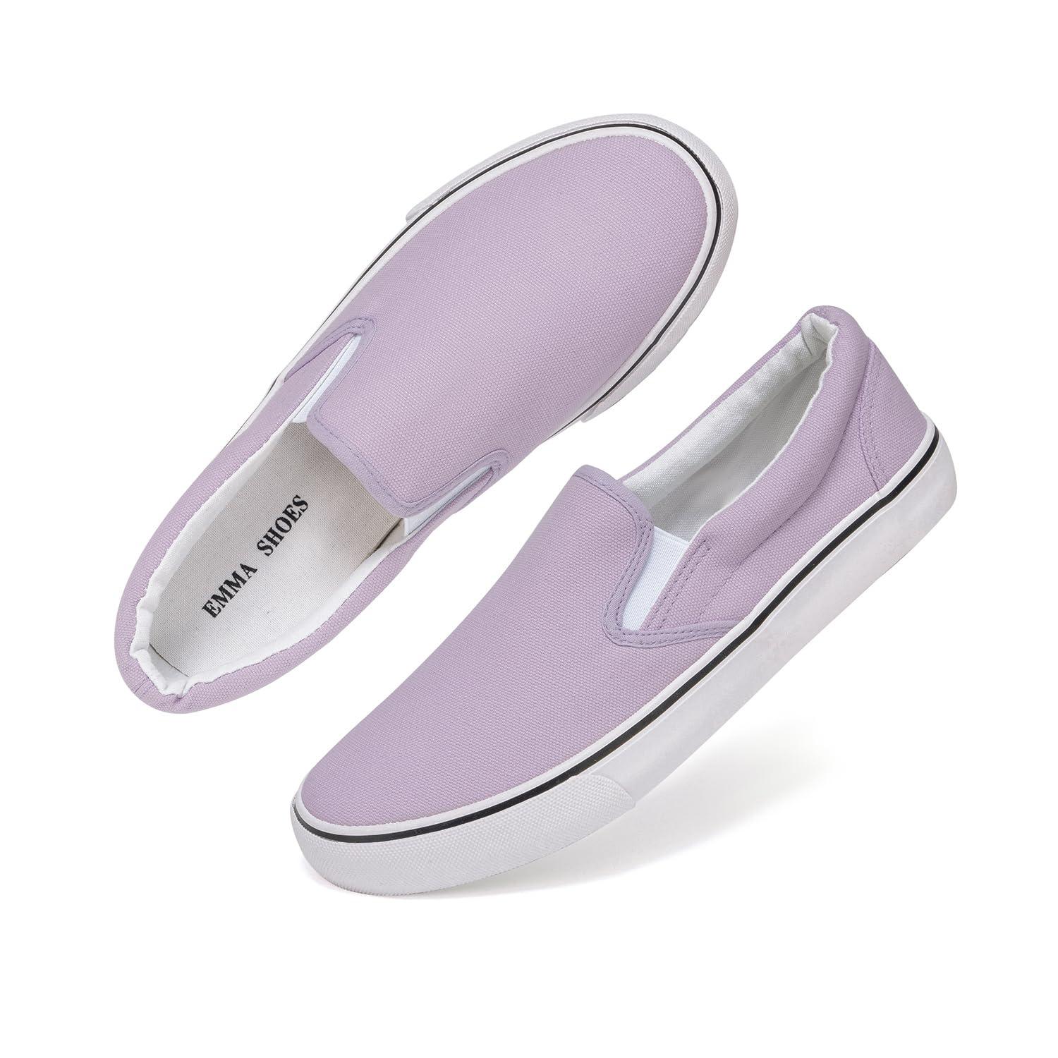 Low-Top Slip Ons Women's Fashion Sneakers Casual Canvas Sneakers for Women Comfortable Flats Breathable Padded Insole Slip on Sneakers Women Low Slip on Shoes