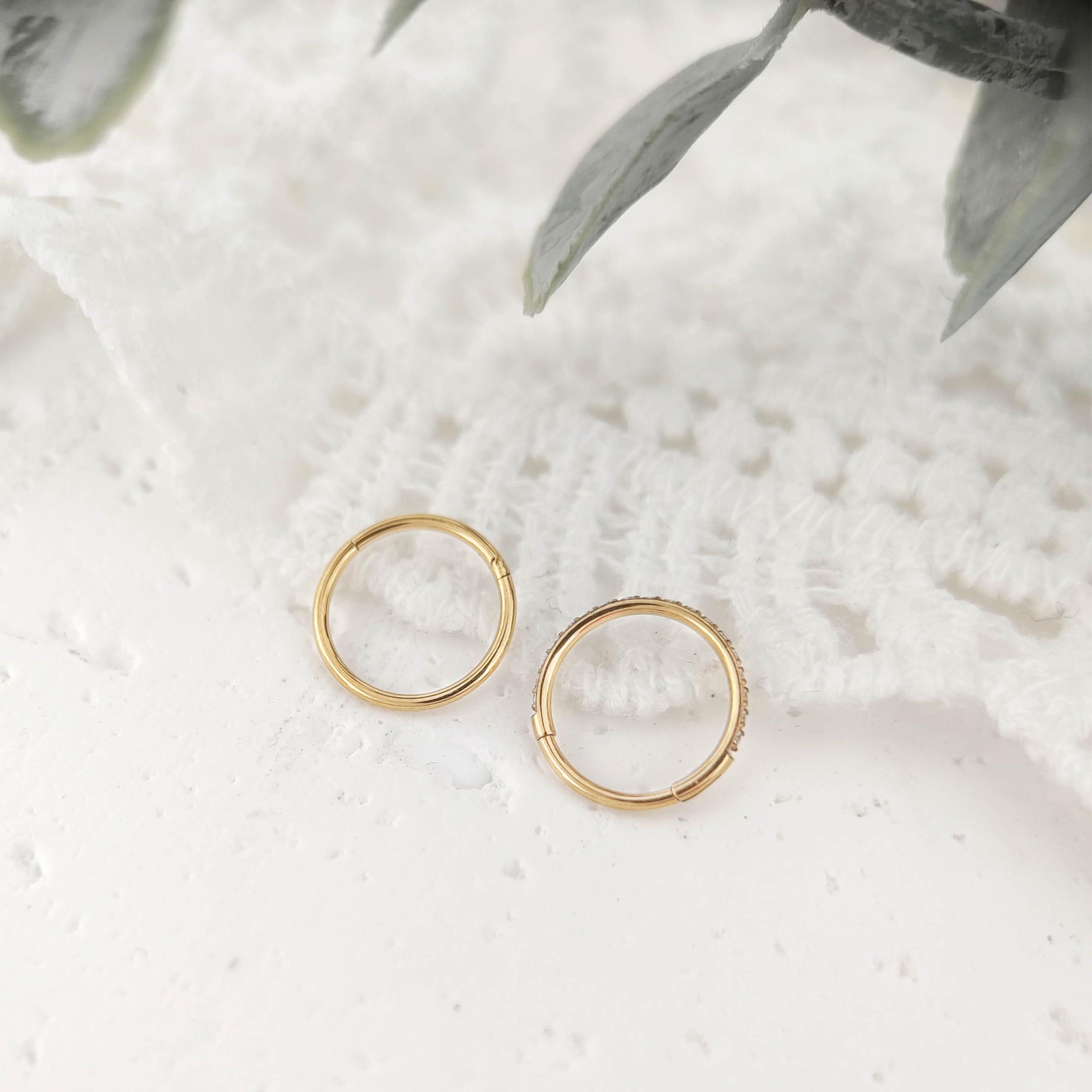3Pcs Nose Rings Hoop 20G 18G 16G Surgical Steel Hinged Segment Rings Septum Jewelry Lip Ring Helix Conch cartilage earring for Women Girls Men 7mm 8mm 10mm - Image 3