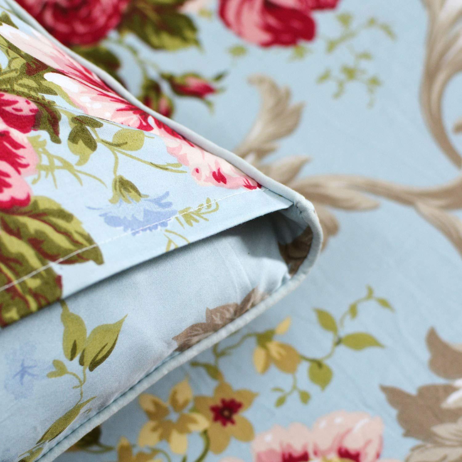 FADFAY Shabby Floral Bedding Elegant Peony Sheets Set Luxury Bedding Collections 800 Thread Count 100% Egyptian Cotton Deep Pocket, 4 Piece-Queen Size - Image 7