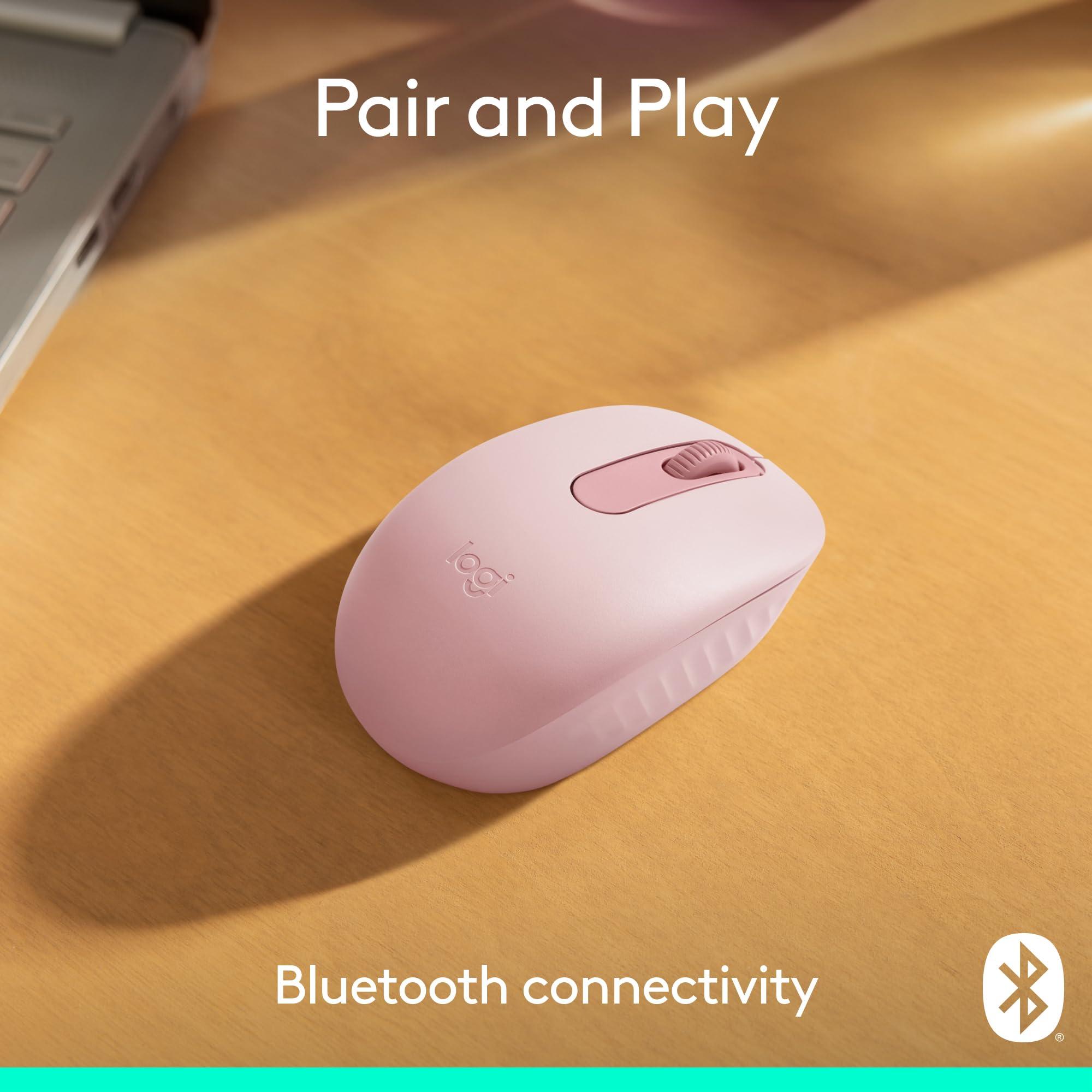Logitech M196 Bluetooth Wireless Mouse, Compact and Portable Mouse for Laptops, Tablets and More, 12-Month Battery, Smooth Tracking, Compatible with PC and Mac, Windows and macOS - Rose - Image 2