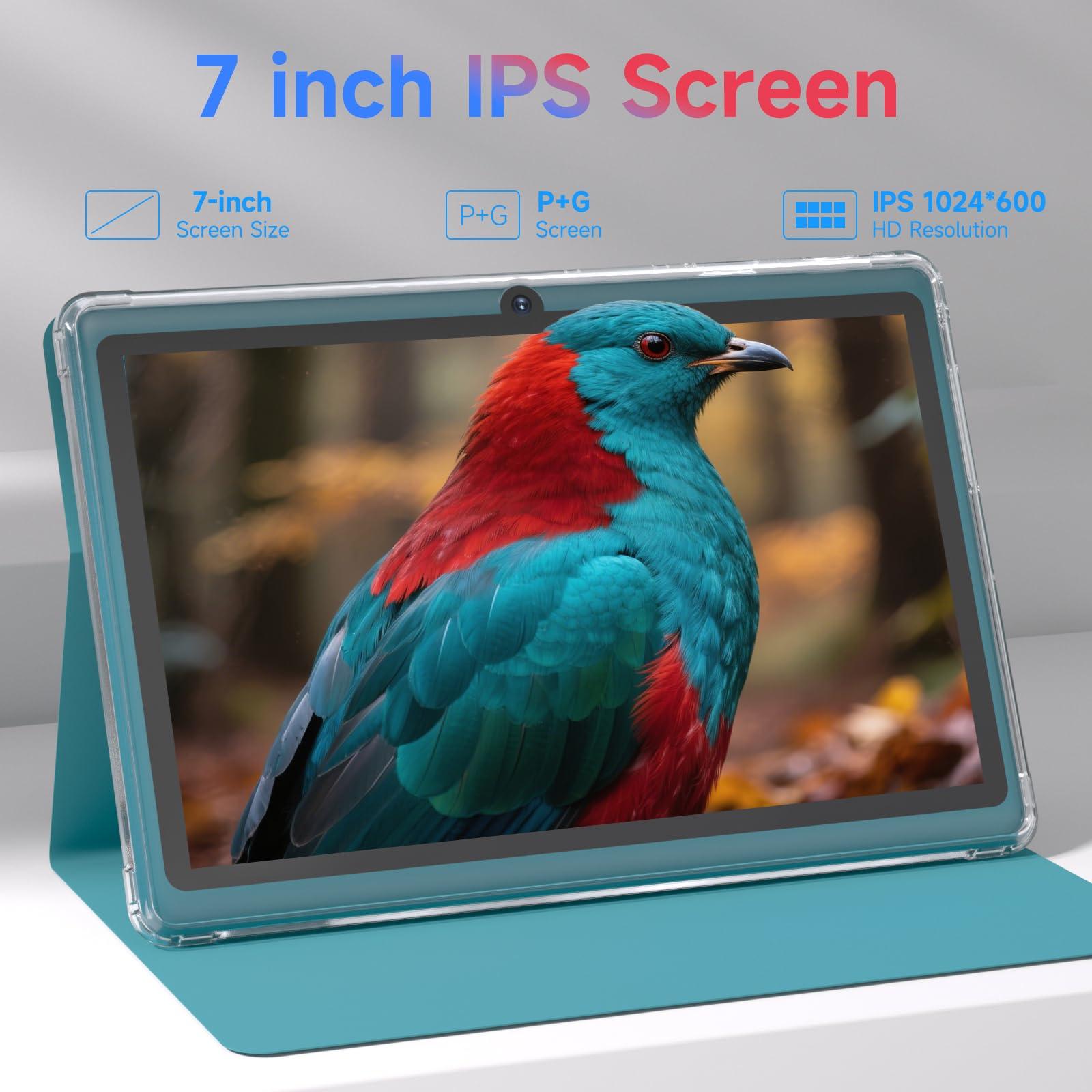 Android 14 Tablet 7 inch Tablets with Case, 8GB RAM 32GB ROM 1TB Expand, Quad-Core Processor Tablet PC, 1024 x 600 IPS Screen, Dual Camera, 3000mAh Battery, Bluetooth, WiFi, GMS, Widevine L1, Navy - Image 3