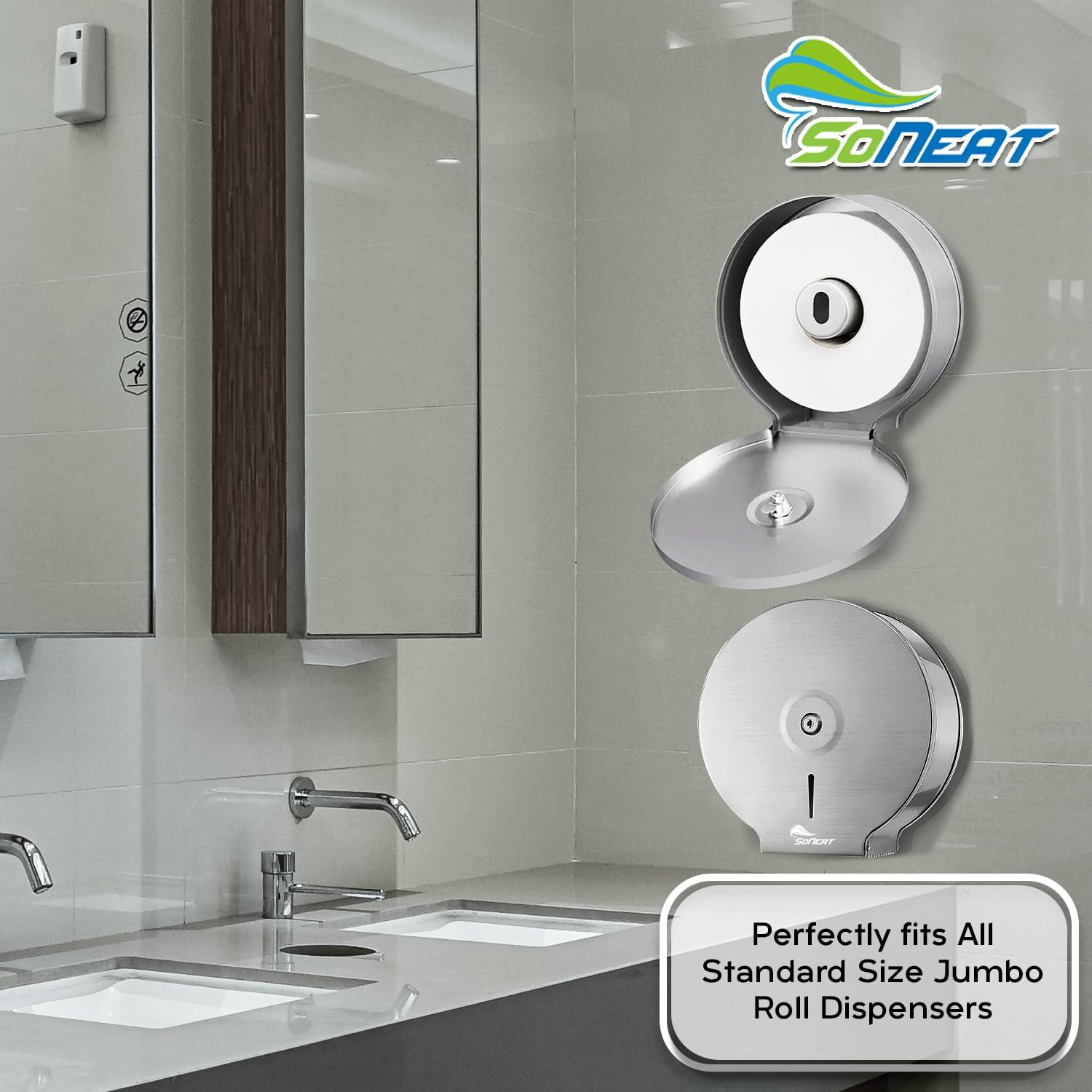 SoNeat 3-Ply Jumbo Toilet Paper Rolls, 9' Commercial Bathroom Tissue, 600 Ft. Long, Fits Standard Dispensers - Image 7
