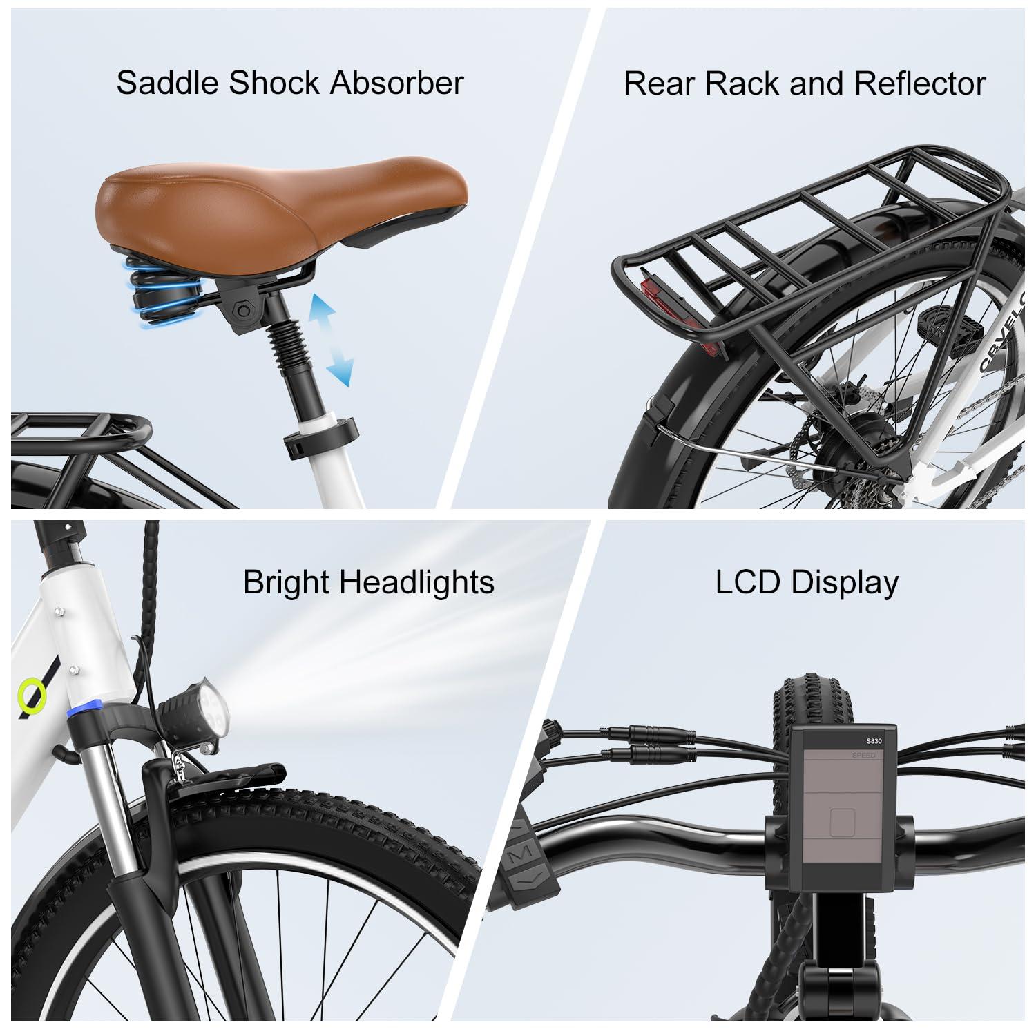 Cybervelo 1000 Peak Electric Bike for Adults,up 80 Miles Removable Battery Ebike, 26" Electric E Bike with 7-Speed,Adult Electric Bicycles for Commute Beach Snow Womens All Terrain - Image 4