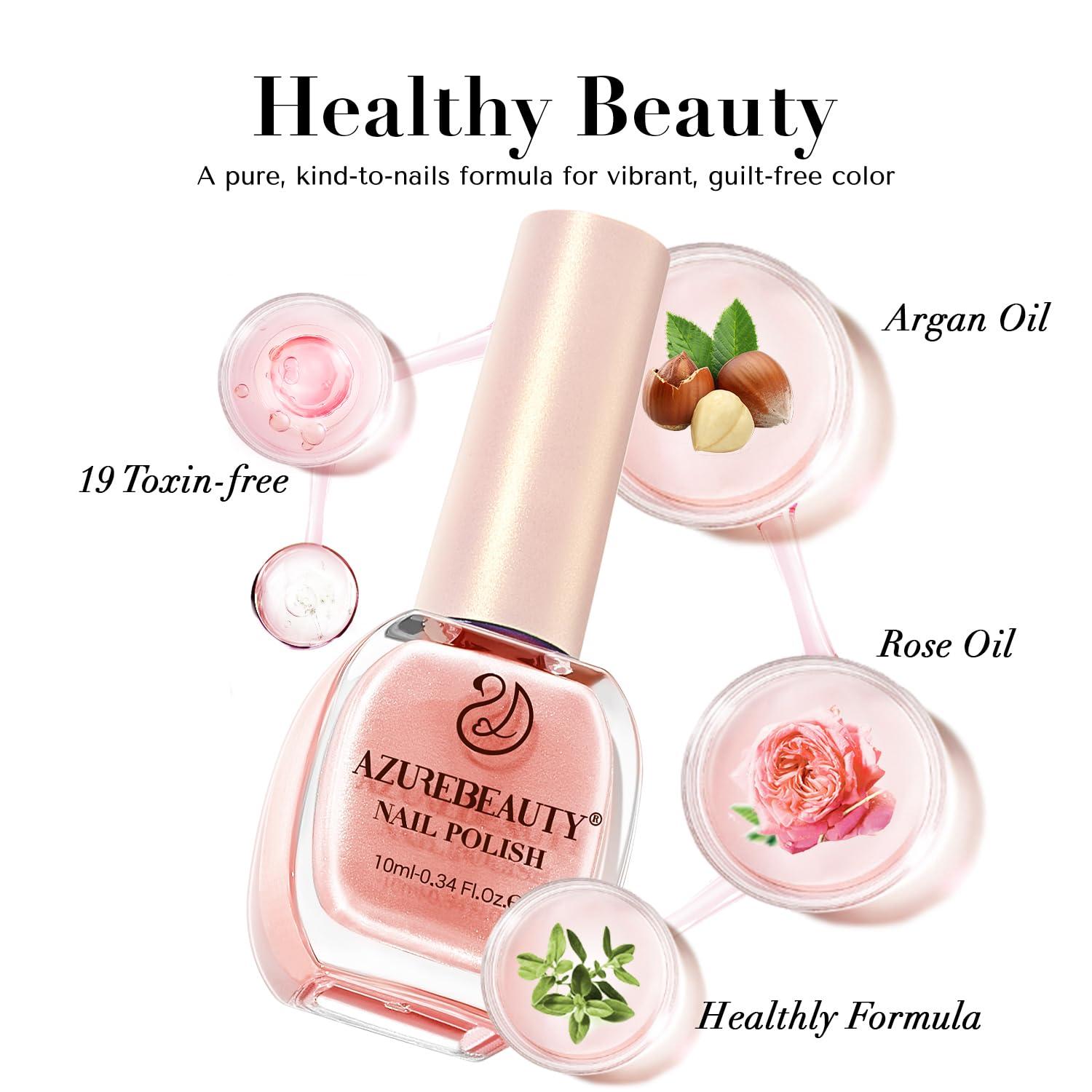 AZUREBEAUTY Jelly Nail Polish Set Quick Dry Transparent Nude Pink Purple Brown 4 Colors Sheer Natural Nail Lacquer Fingernail Kit with Top Coat Nail Polish DIY Salon Home - Image 9