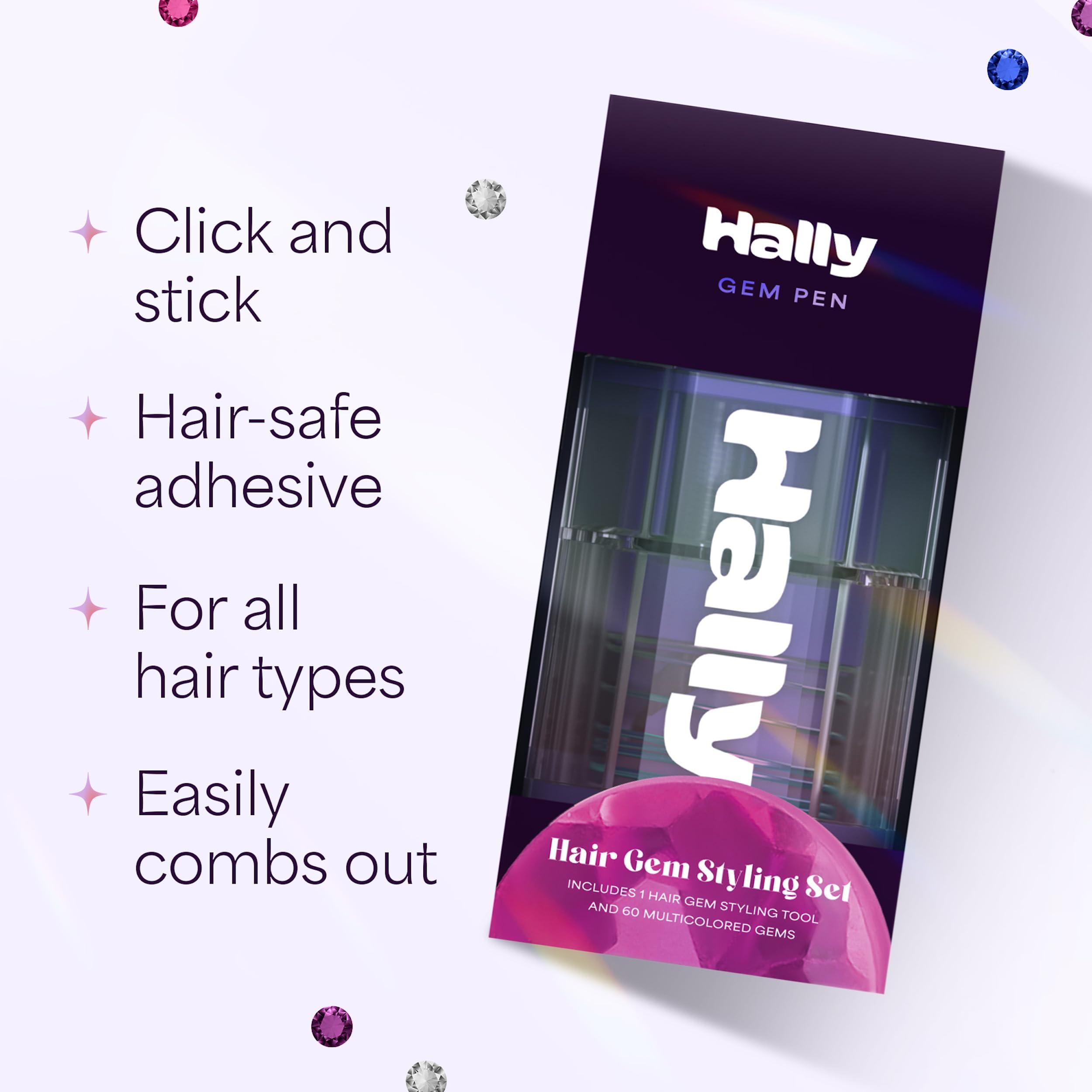 Hally Hair Gems Pen Applicator - Includes Hair Styling Tool with 240 Multicolored Adhesive Gem Stickers Hair Jewels - Stylish Hair Accessories for School, Halloween, Festivals, Wedding, Parties & More - Image 3