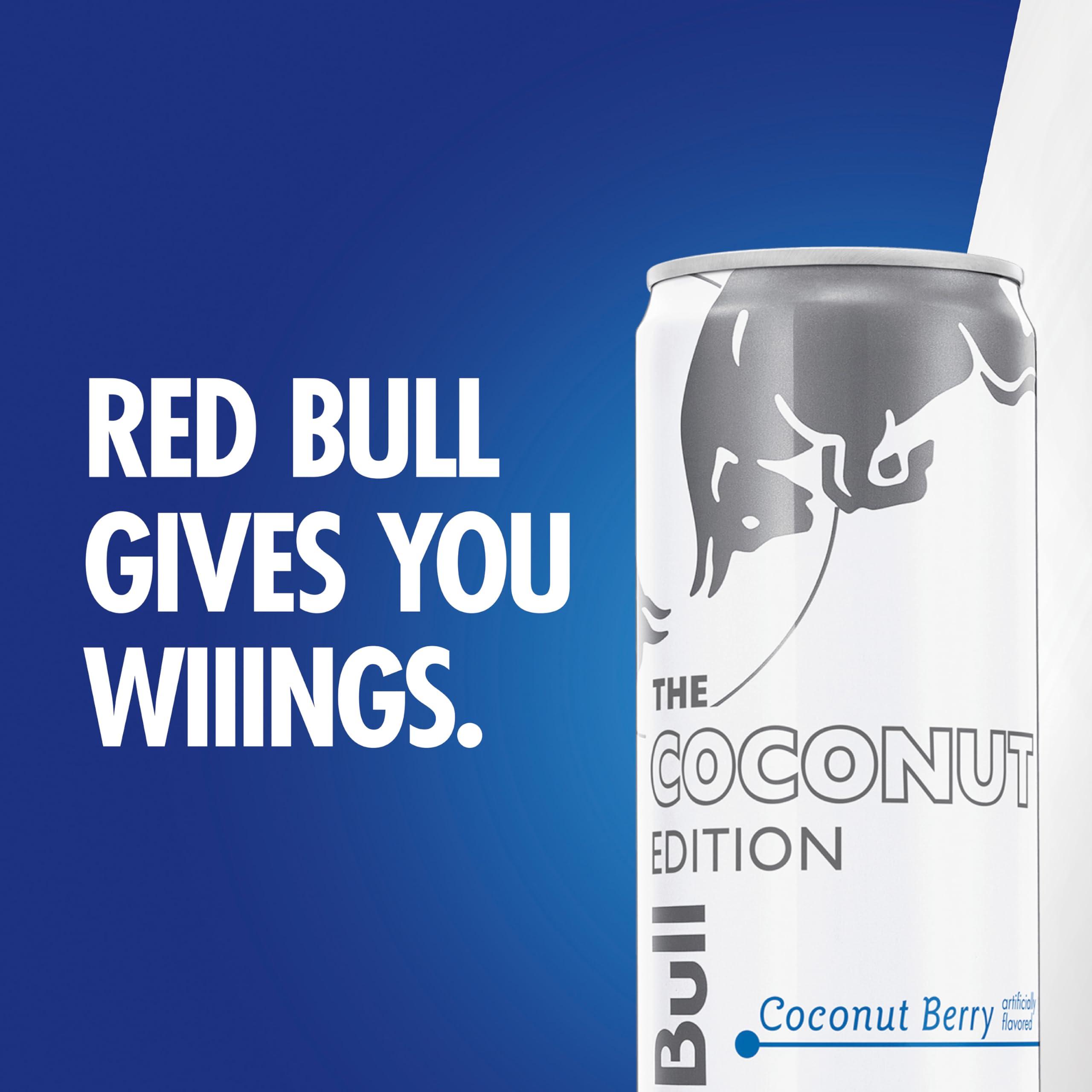 Red Bull Coconut Edition Energy Drink, Coconut Berry, with 114mg Caffeine plus Taurine & B Vitamins, 12 Fl Oz, Pack of 24 Cans - Image 4